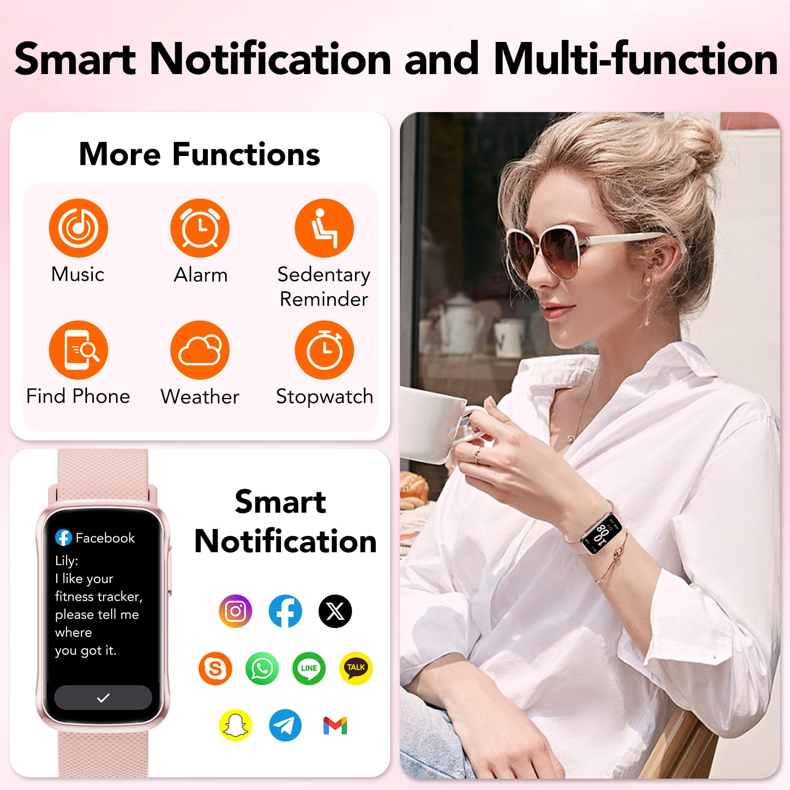 Fitness Tracker Watch, Fitness Watches For Women Men With 24/7 Heart Rate/Sleep Monitor, 20+ Sports Modes Smart Watches For Wome