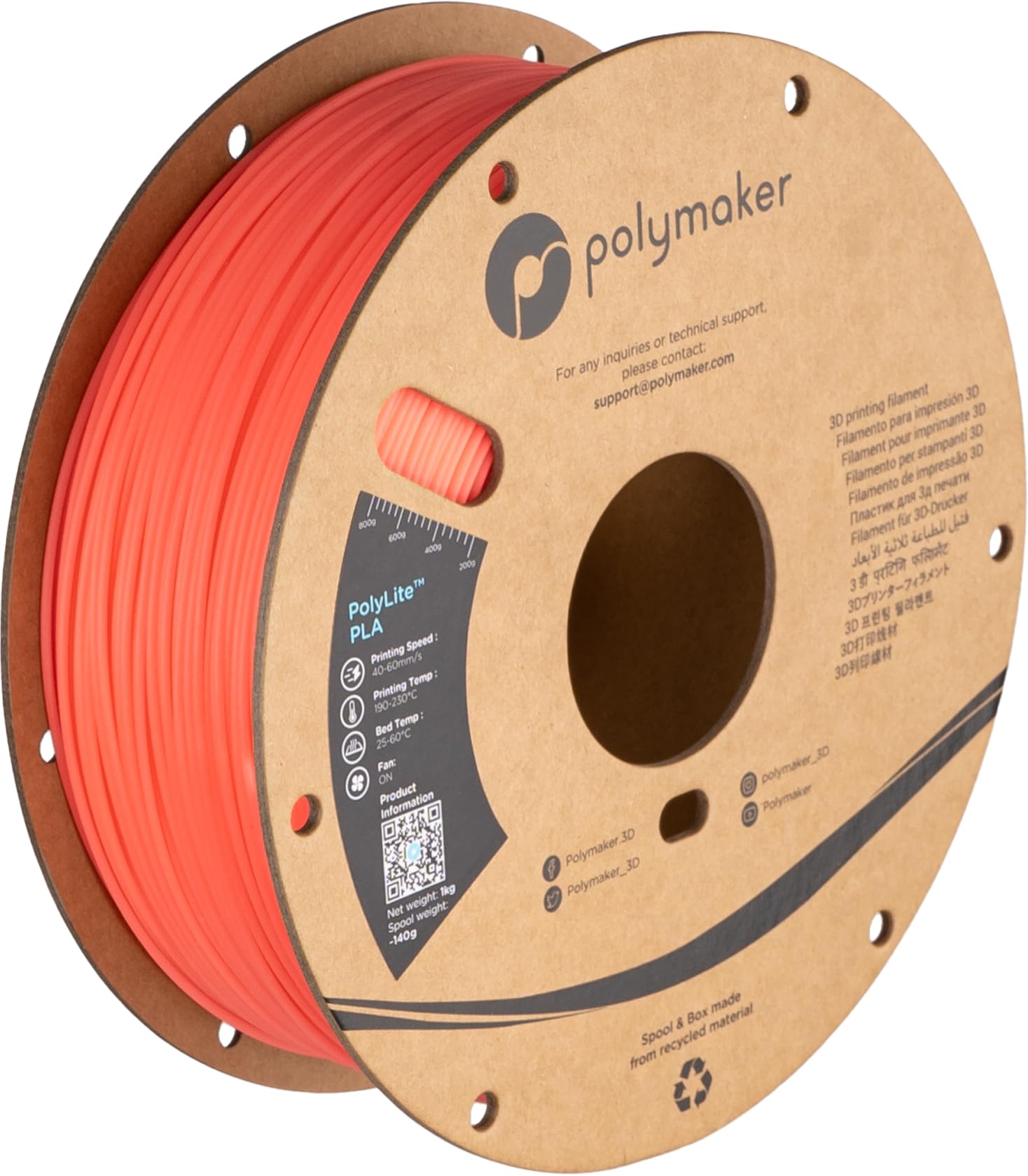 Polymaker Luminous Pla Filament 1.75Mm, Luminous Pink Pla 3D Printer Filament 1.75 1Kg   Polylite 1.75 Pla 3D Printing Filament,