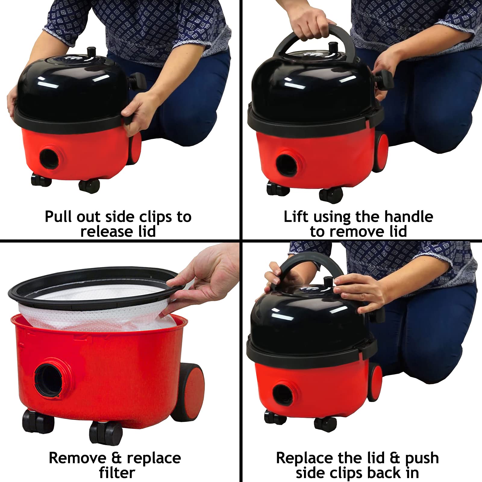 Spares2Go 12 Microfibre Cloth Round Filter For Numatic Henry Hetty James Vacuum Cleaners