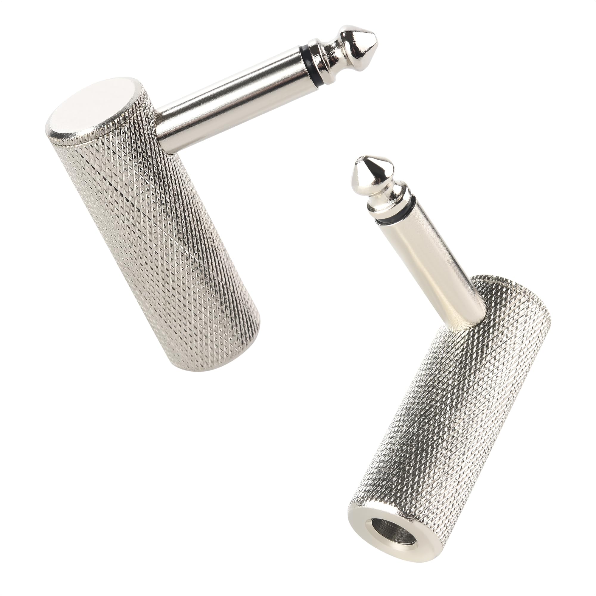 Cable Matters 2 Pack 1/4 Right Angle Adapter   6.35mm TS Right Angle Guitar Adapter, Straight to Right Angle for Electric Guitars, Bass AMP, Mixers & Equalizers