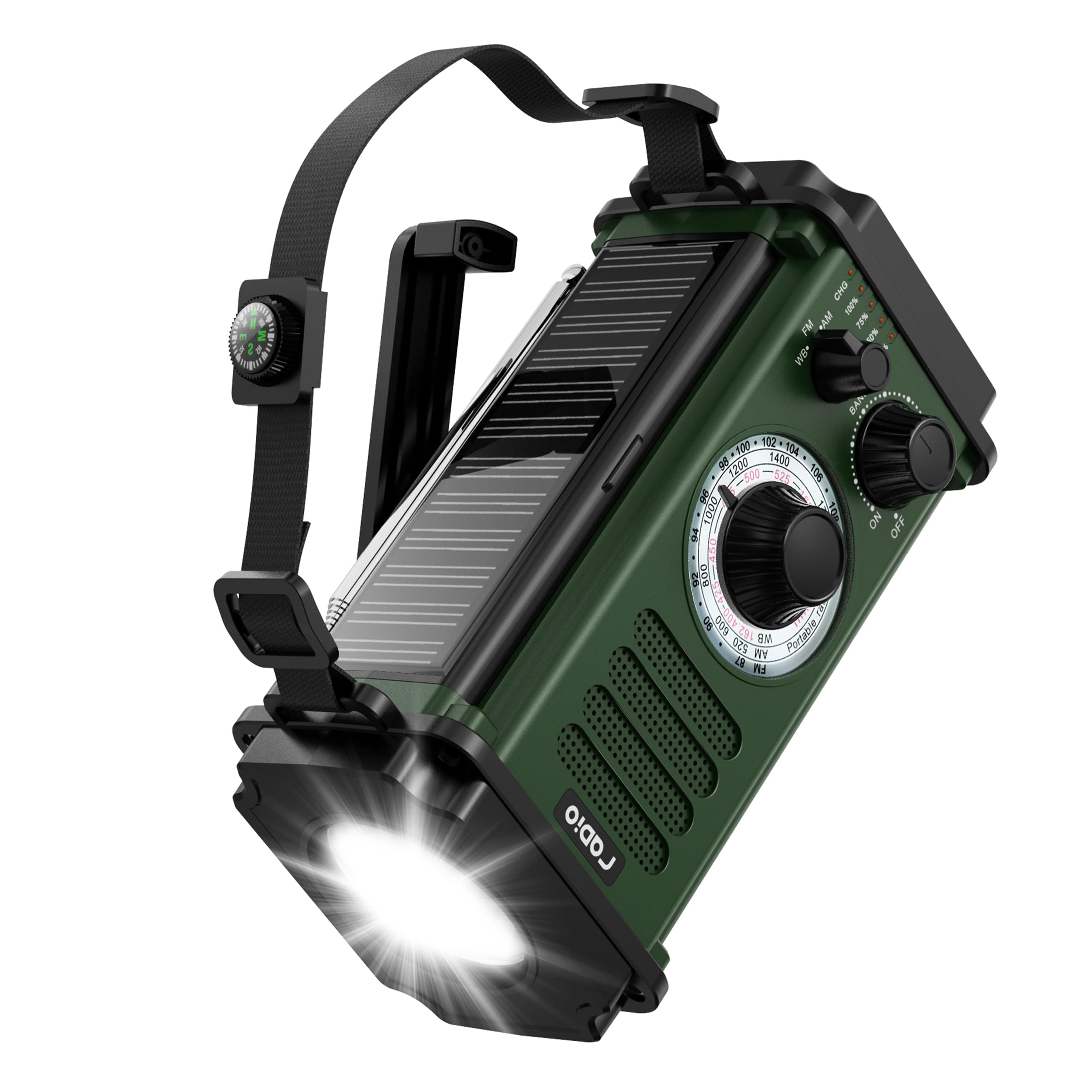 Emergency Radio, Solar Radio, 10000Mah Hand Crank Radio, Noaa Am Fm Weather Radio, 4 Charging Methods, Polymer Battery, Flashlig