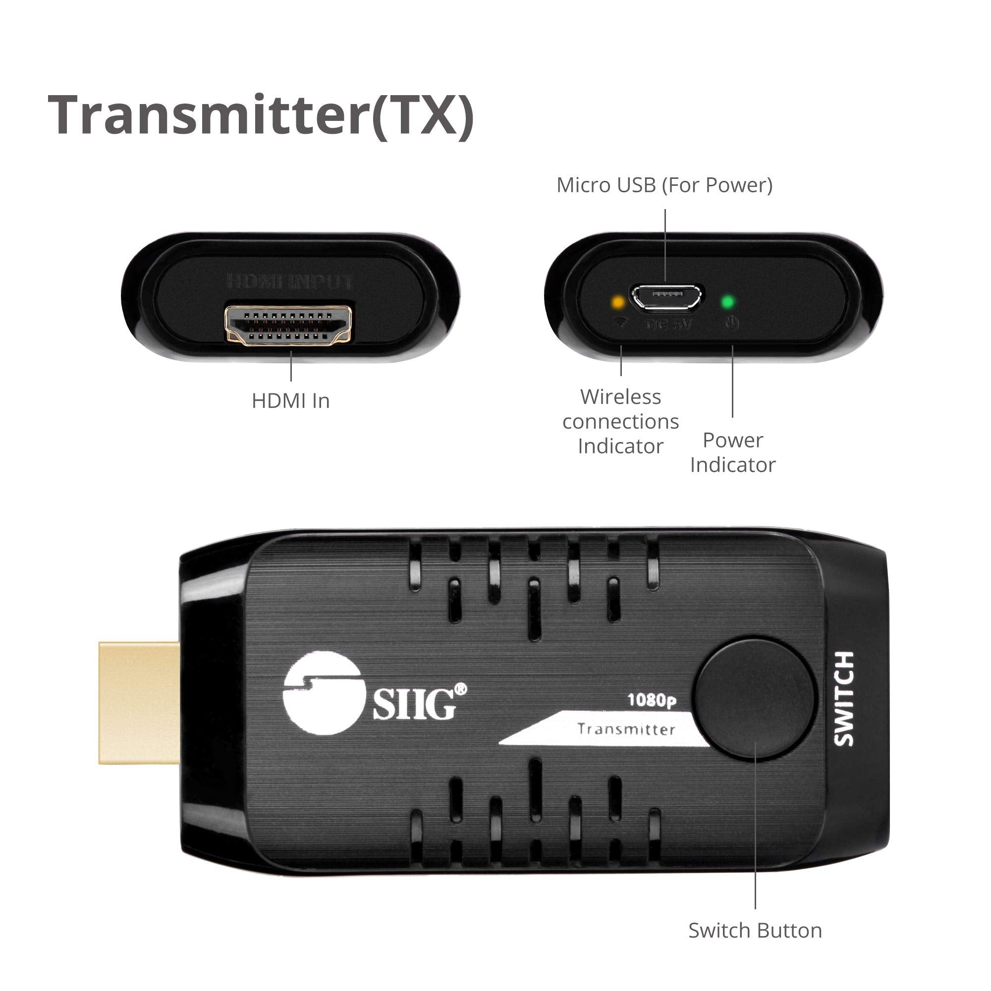 Siig 1080P Wireless Hdmi Extender   Transmitter Unit For Hdmi Extender Kit To Support 10 Hdmi Displays   (Ce H24E11 S1)