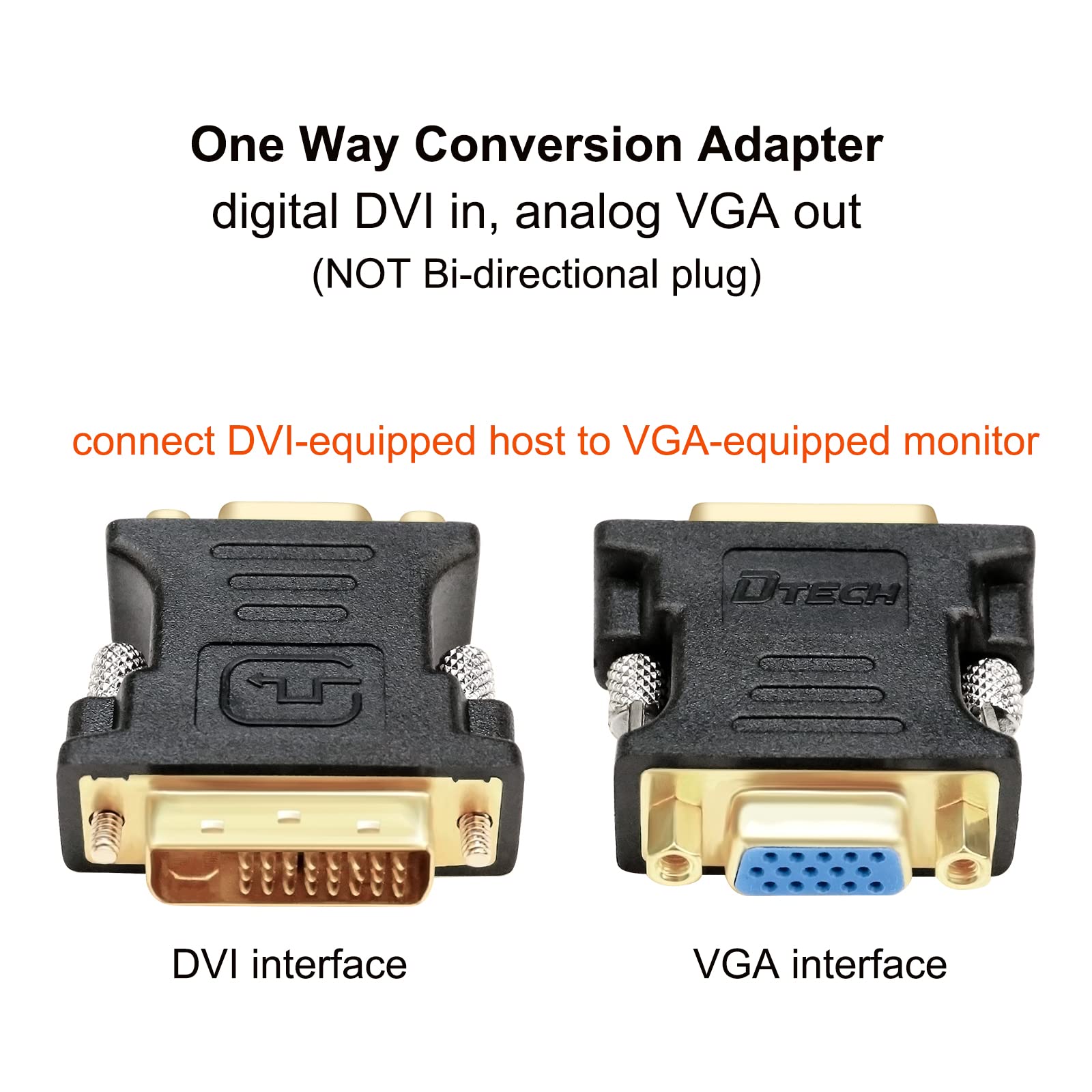 Dtech Dvi Male To Vga Female Adapter Dvi-I 24+5 Port Converter