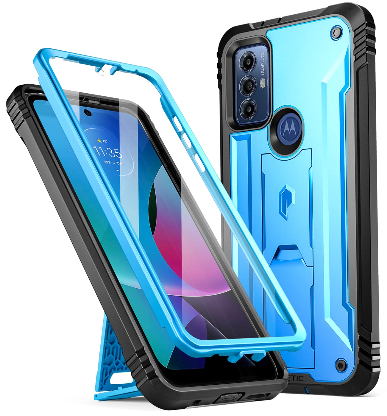 Poetic Revolution Series Case for Motorola Moto G Play (2023), Full-Body Rugged Dual-Layer Shockproof Protective Cover with Kick