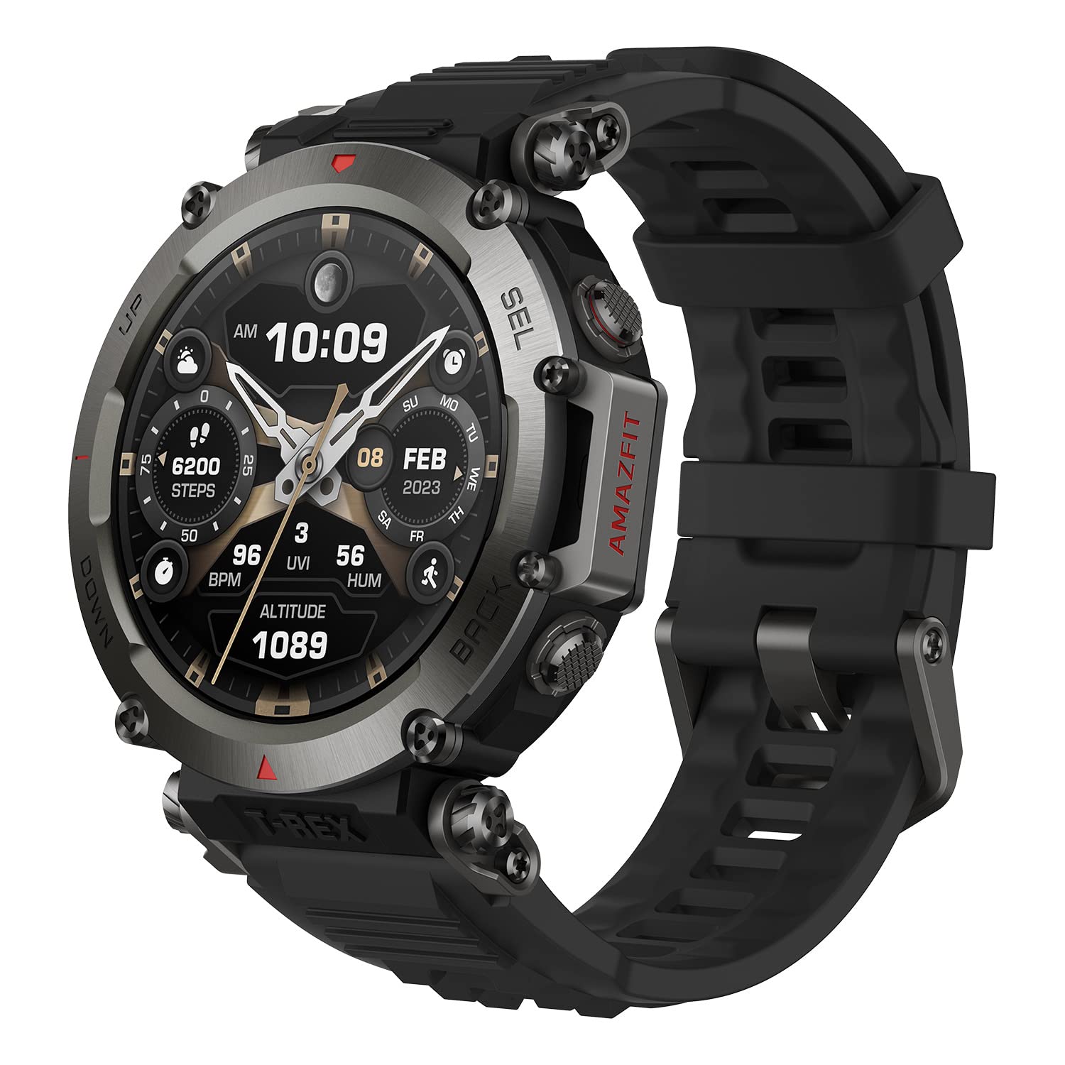 Amazfit T-Rex Ultra Smart Watch 47Mm For Men, 20-Day Battery Life, 30M Freediving, Dual-Band Gps, Mud-Resistant, 100M Water-Resi
