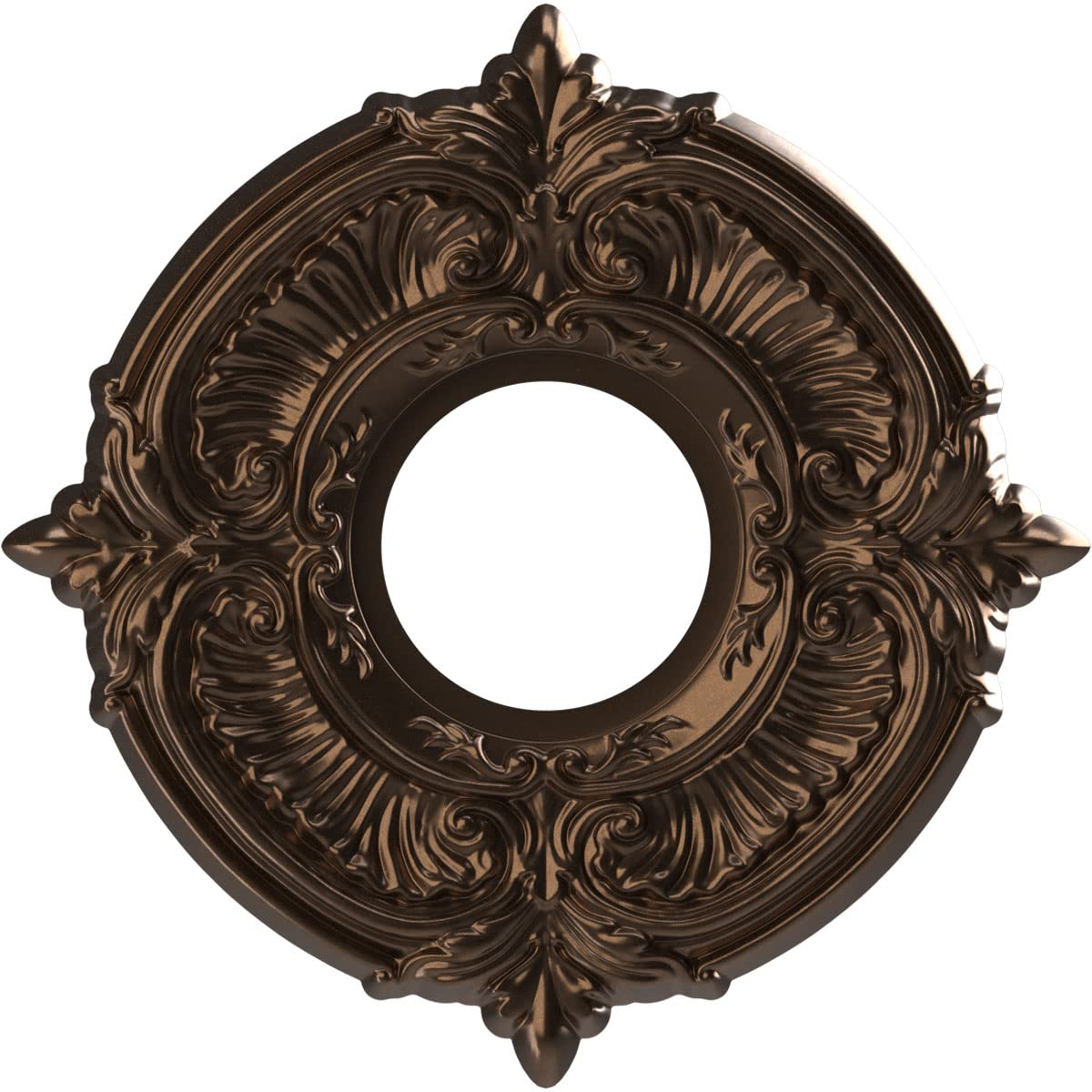 Ekena Millwork CMP10ATCAB Attica Thermoformed PVC Ceiling Medallion (Fits Canopies up to 4 1/8), 10OD x 3 1/2ID x 3/4P, Metallic