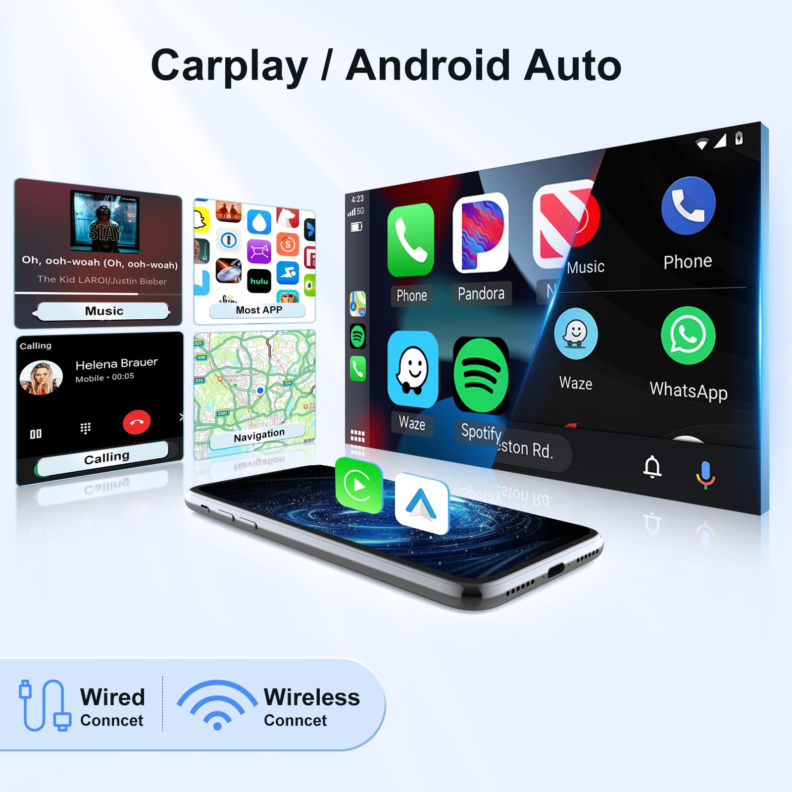 2G+32G Car Stereo For Honda Civic 2006 2007 2008 2009 2010 2011 With Wireless Carplay Android Auto, 10.1' Touchscreen Android Car Radio Support Bluetooth Wifi Gps Usb Mirror Link Backup Camera