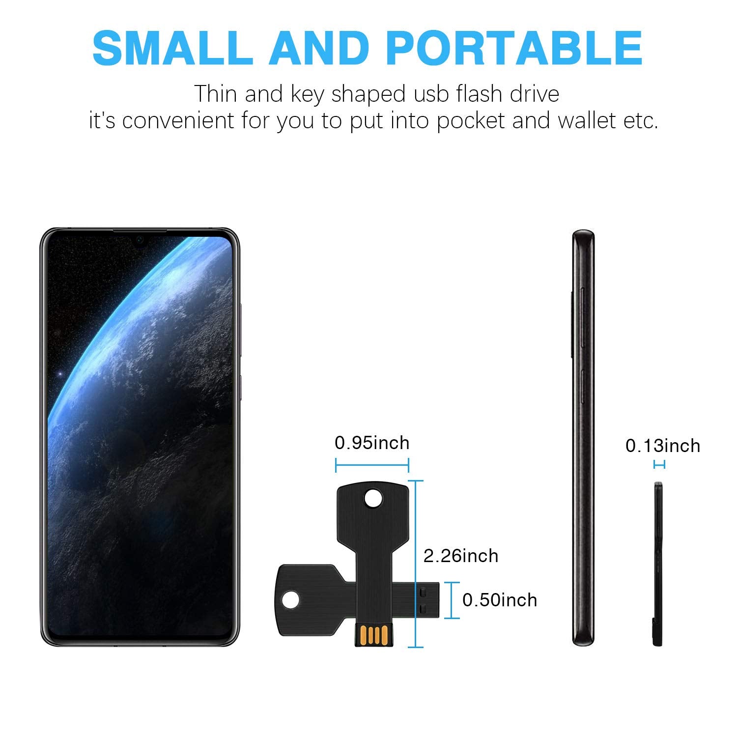 Raoyi 10 Pack 16Gb Usb Flash Drive Usb 2.0 Metal Key Shape Memory Stick Thumb Drive Pen Drive Blue