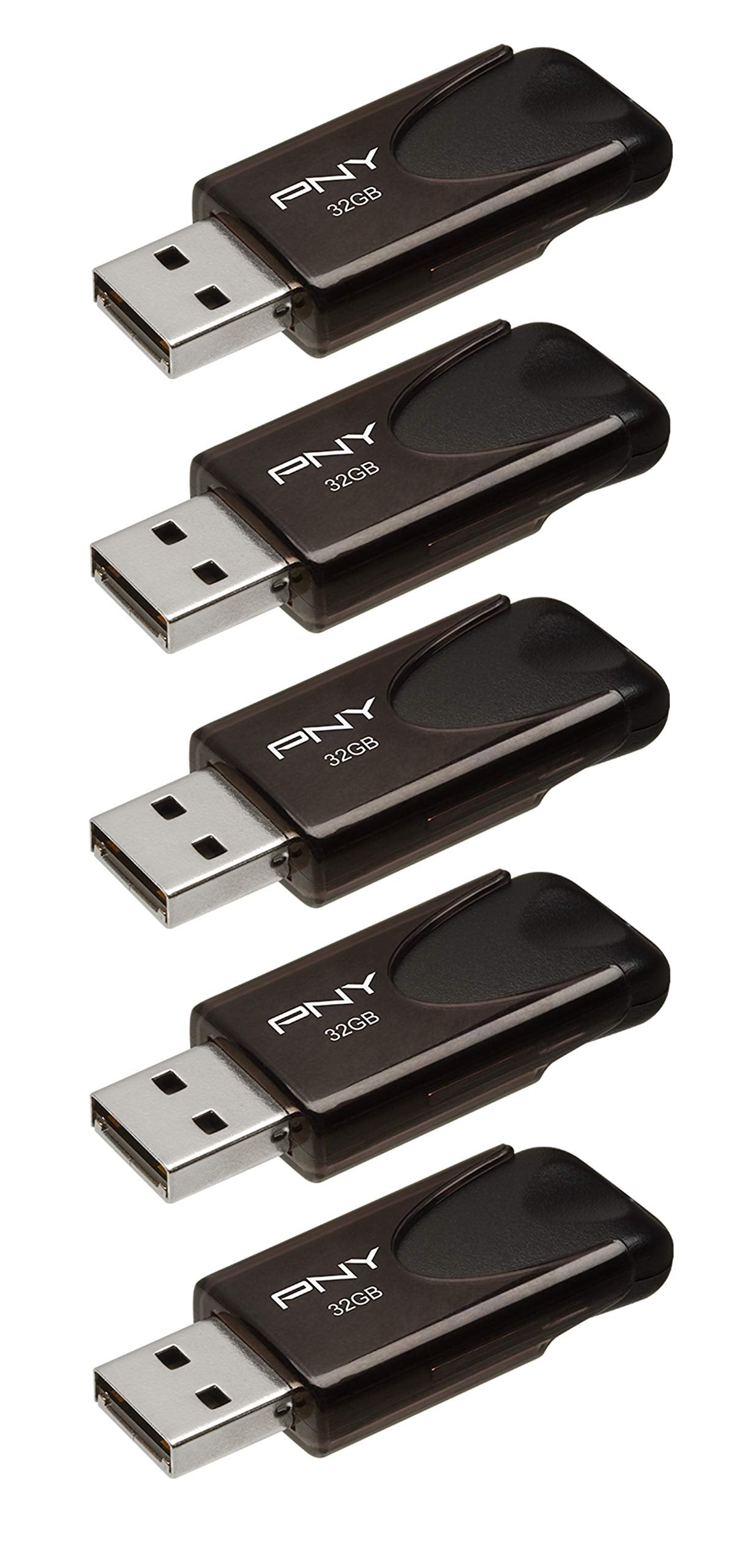 PNY 32GB Attach 4 USB 2.0 Flash Drive 5Pack,Black