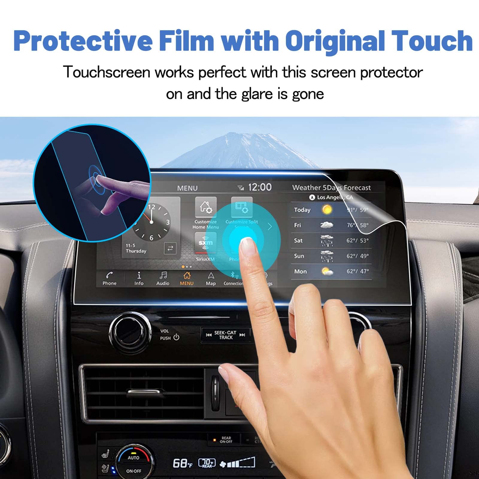 Shaohao For 2023 2024 Nissan Armada Screen Protector, For 2021 2024 Nissan Armada S/Sv/Sl/Platinum 12.3 In Touch Screen Armada 2023 2024 Accessories