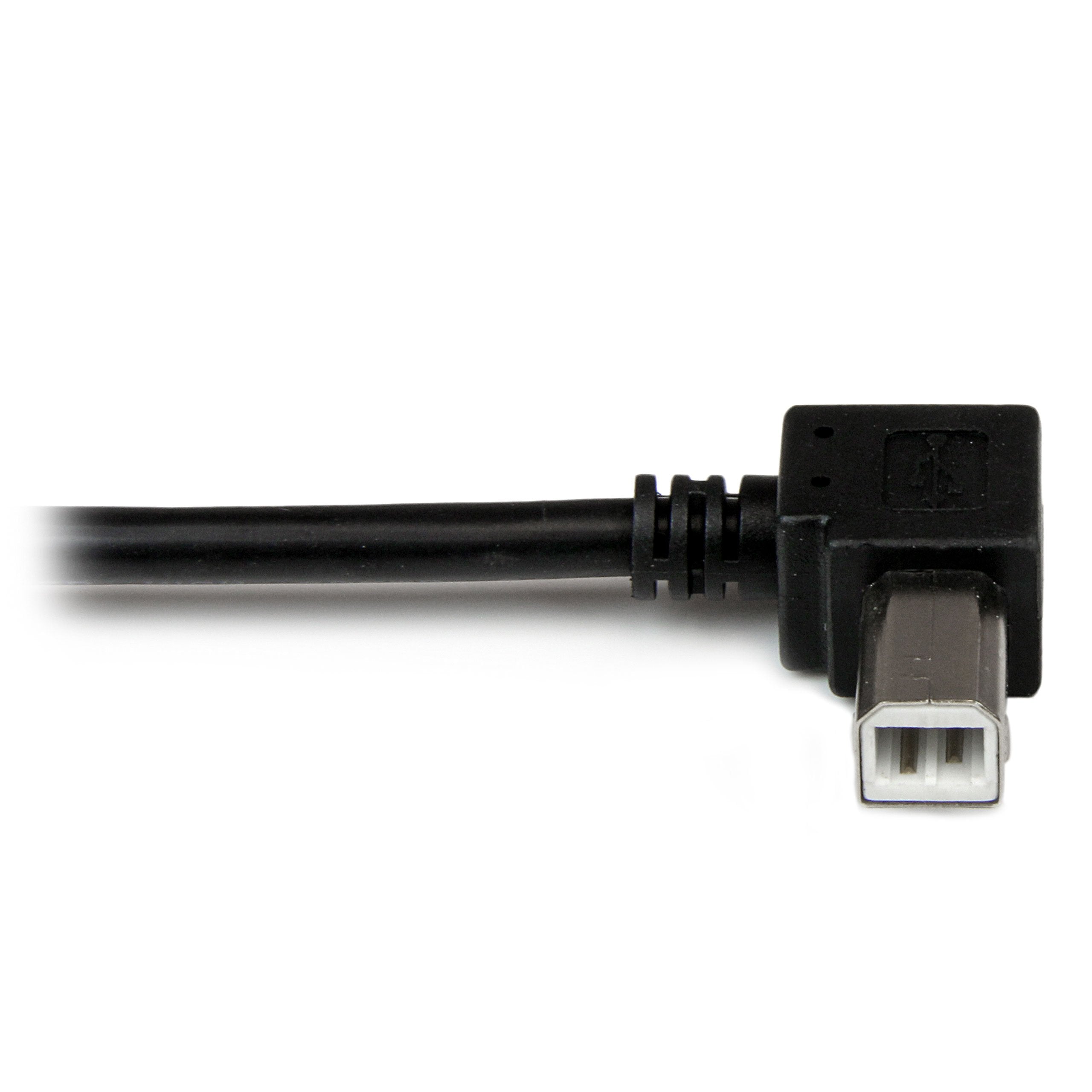 Startech.Com 1M Usb 2.0 A To Left Angle B Cable Cord   1 M Usb Printer Cable   Left Angle Usb B Cable   1X Usb A (M), 1X Usb B (