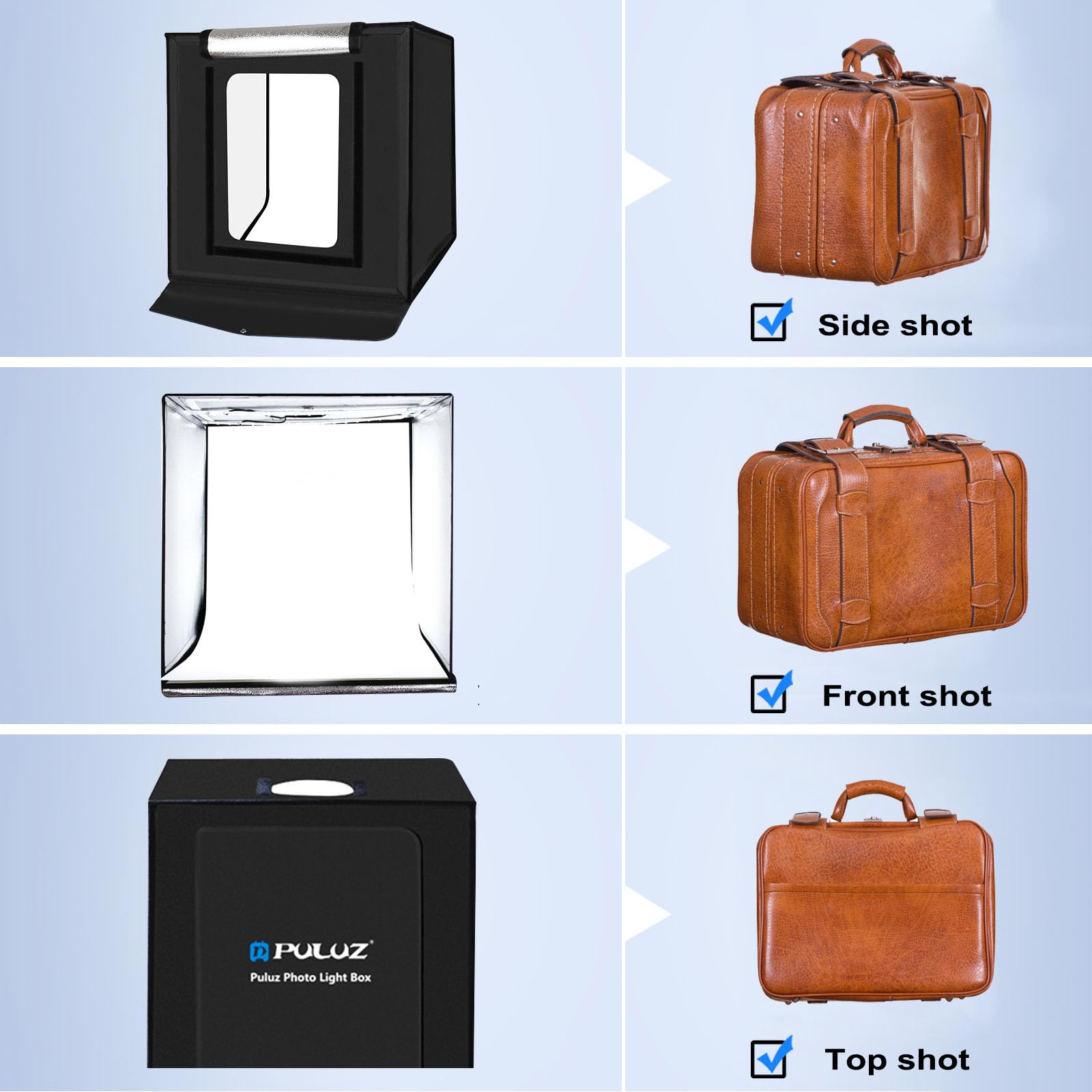 Light Box Photography 20X20In, Puluz Portable Photo Studio Light Box With 160 Led Lights &12 Color Backdrops Professional Photog