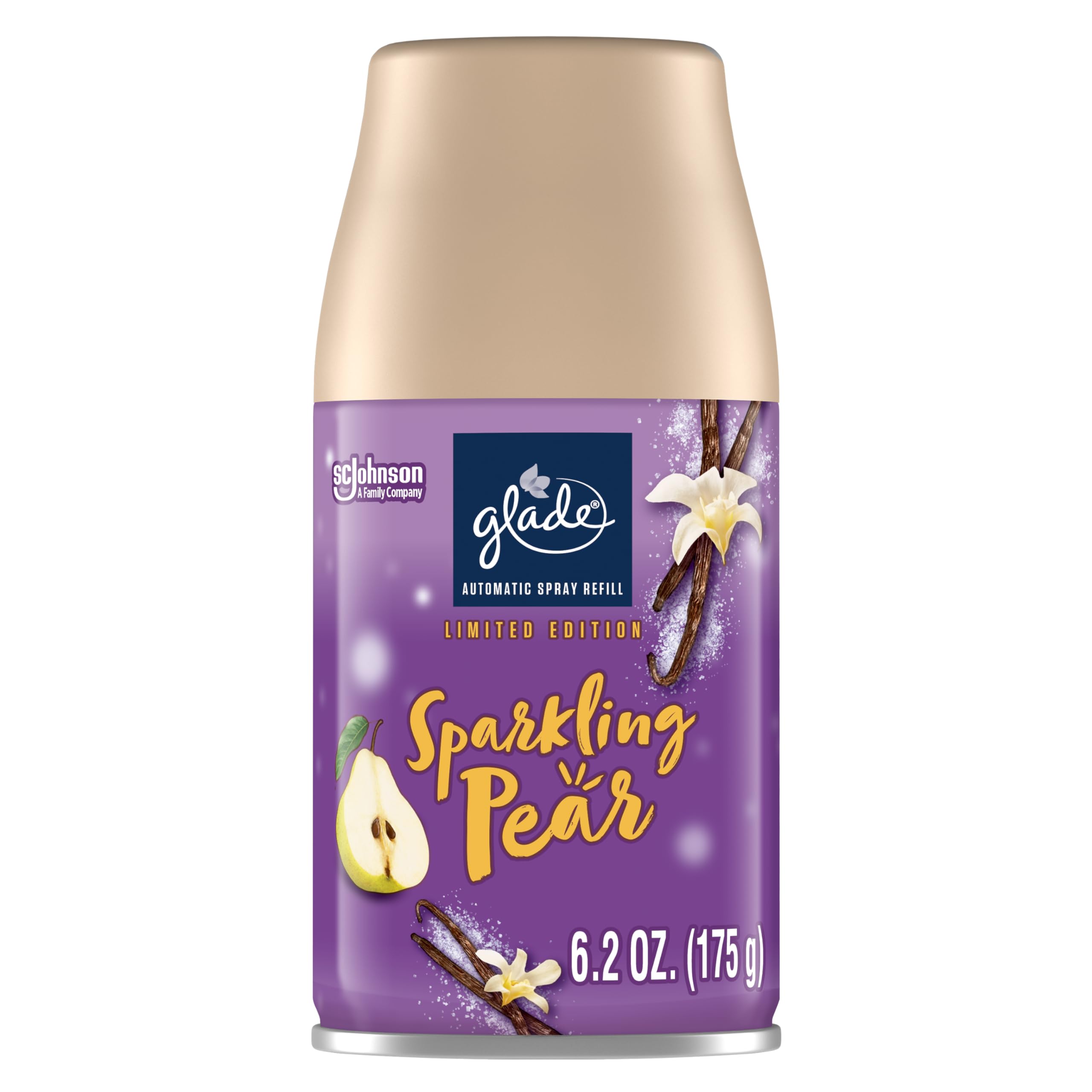 Glade Automatic Spray Refill, Air Freshener For Home And Bathroom, Sparkling Pear, Limited Edition Scent, 6.2 Oz