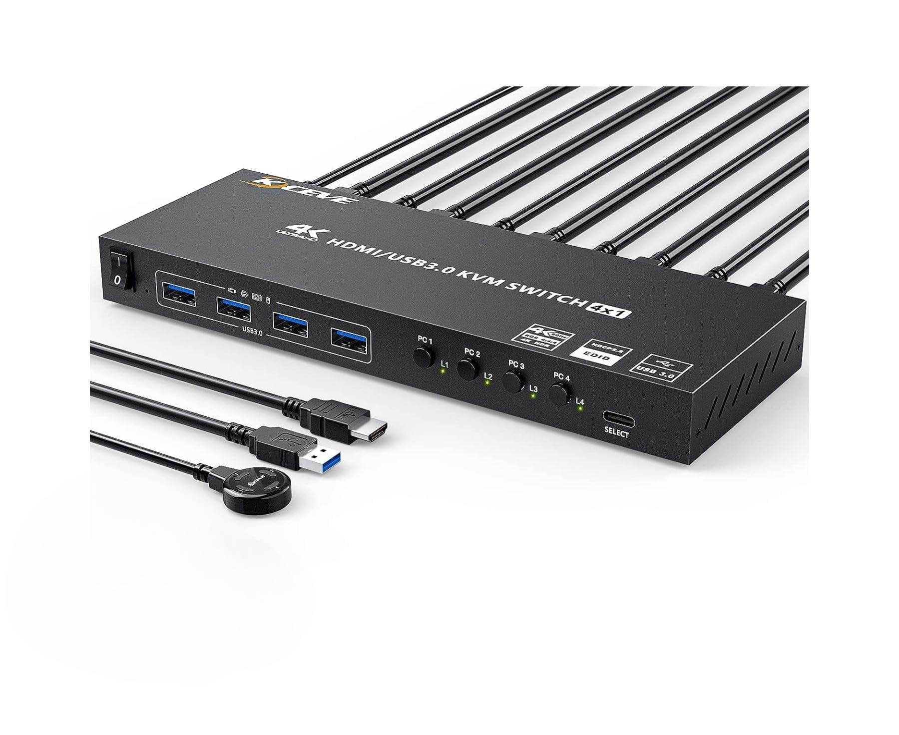 Usb 30 Kvm Switch Hdmi 4 Port Support 4K@60Hz 2K@120Hz Simulation Edid,Mleeda Hdmi Usb Switch For 4 Computers Share 1 Monitor An