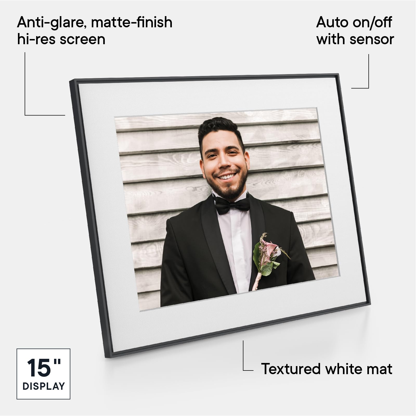 Aura Walden 15'' Wifi Digital Picture Frame | The Best Digital Frame For Gifting | Send Photos From Your Phone | Quick, Easy Set