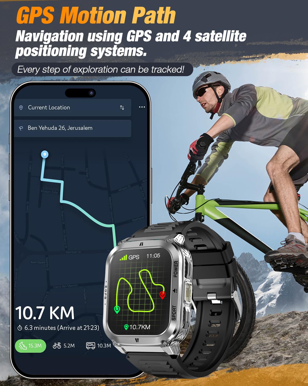 Military Smart Watches For Men - 1.83 Gps Smartwatch With Flashlight, Heart Rate, Sp02, Sleep Monitor, Bluetooth Call, Fitness T