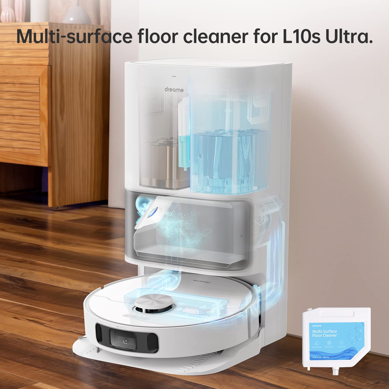 Dreame Floor Cleaning Solution, Multi Surface Floor Cleaning Solution Compatible With L10S Ultra Robot Vacuum, Multi Surface Flo