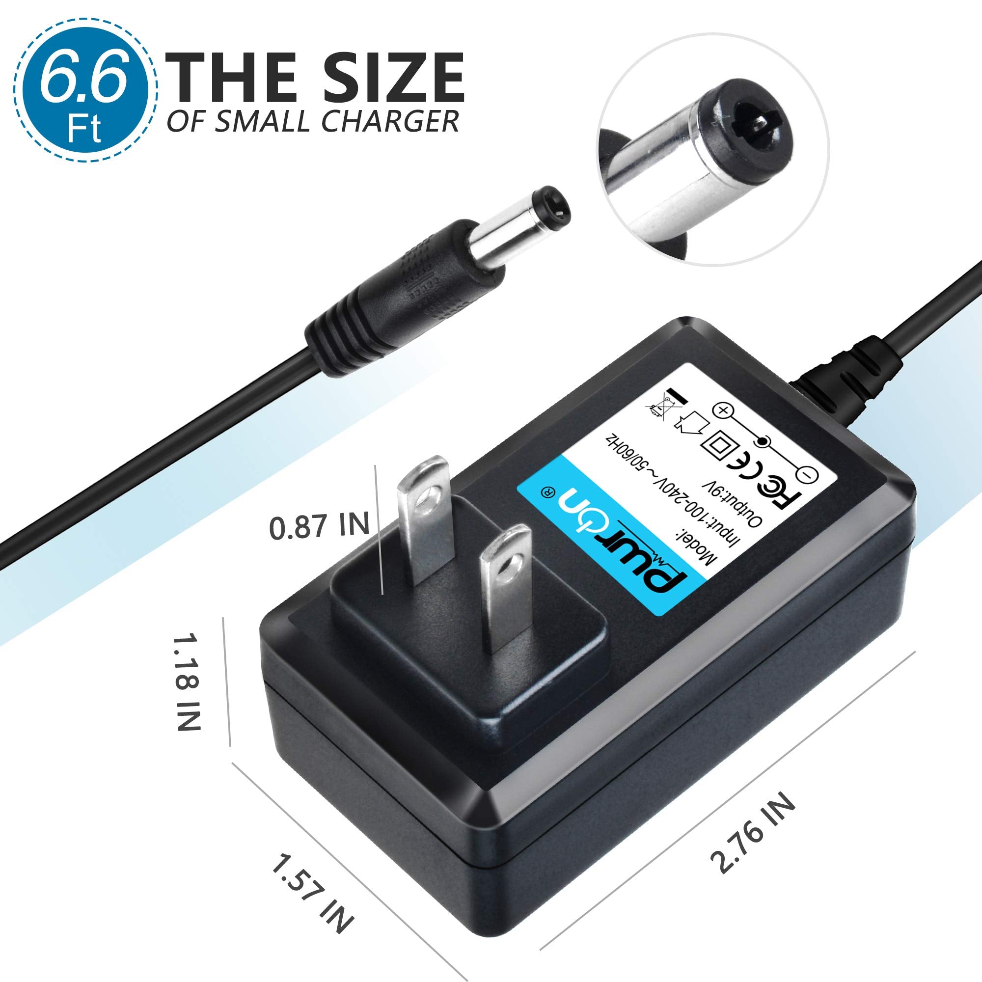 Pwron 9V Ac/Dc Adapter For Octane Fitness Q35 Q35E Q35C Q35Ce Q37 Xr3C Xr4 Xr4C Xr4Ci Xr6 Xr6E Xr6Ce Elliptical Treadmill Cardio Machine Power Supply Cord