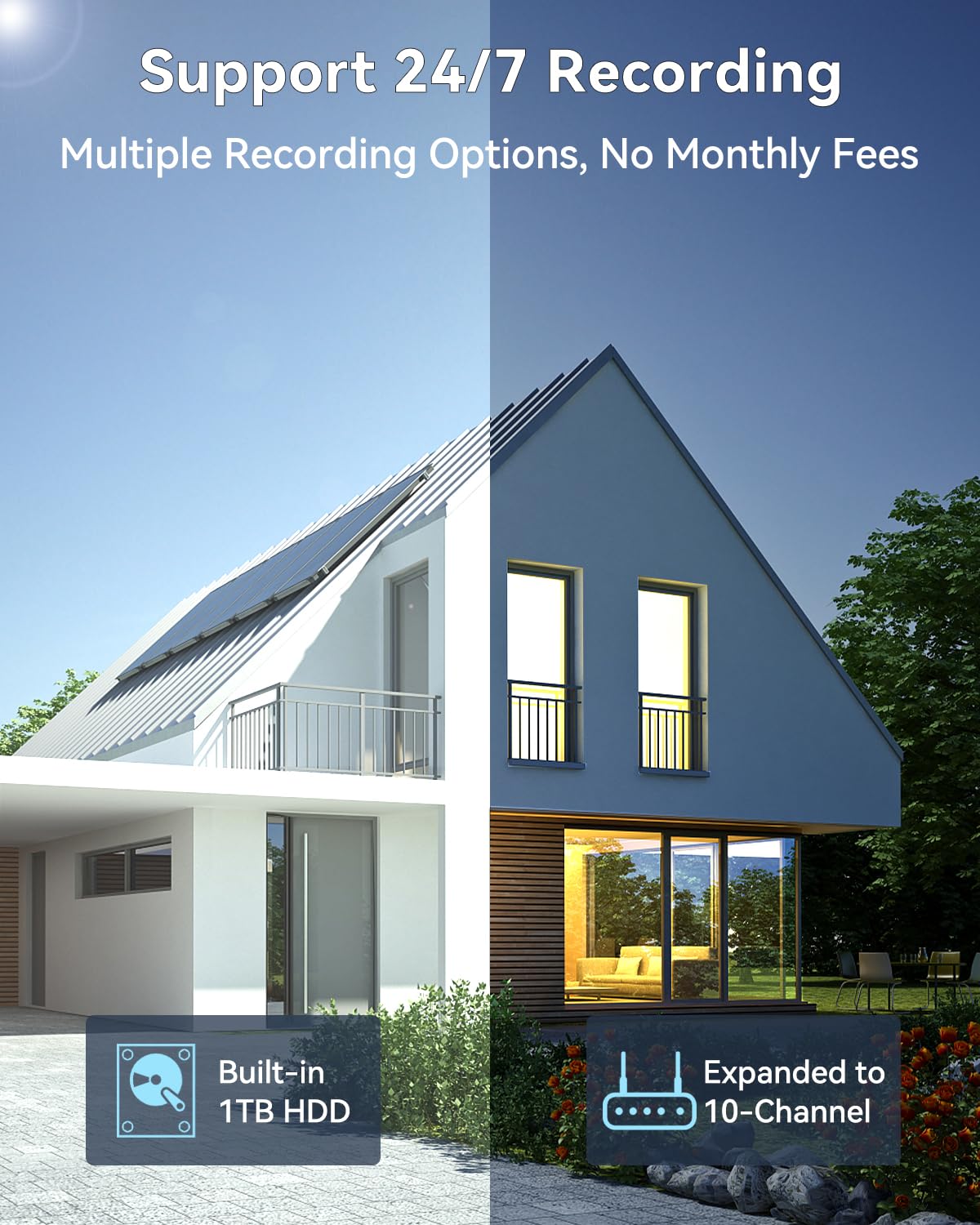 Wireless Security Camera System Outdoor: [Dual Lens Wifi6 & 10X Hybrid Zoom] Auto Tracking 4Pcs 4K Ptz Camera For Home Security