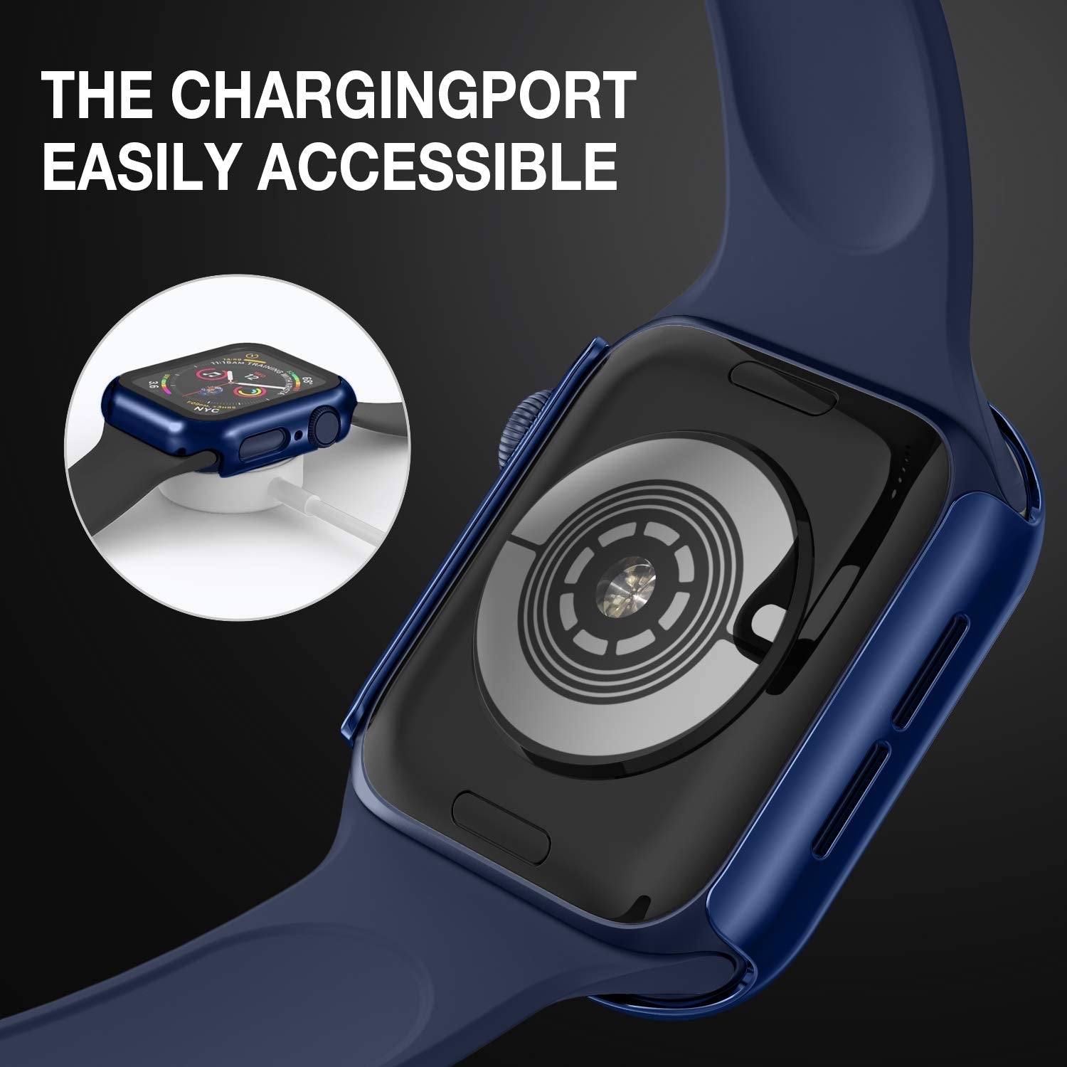 Case Compatible With Apple Watch Series 9 Series 8 Series 7 41Mm With Built-In Tempered Glass Screen Protector, All-Around Ultra
