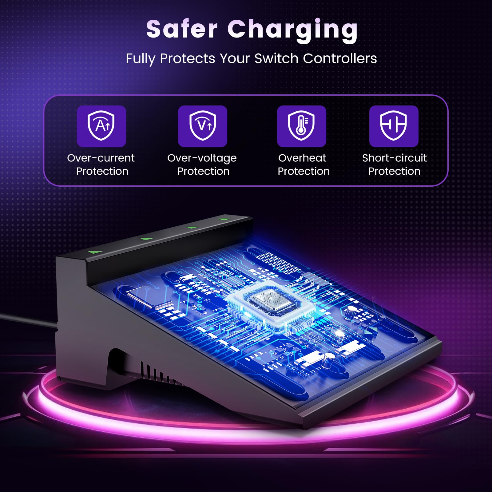 Switch Controller Charger For Nintendo Switch 2 & 1 & Oled, 8 In 1 Fast Joycon Charging Dock, Joycon Charger Station With Ultra-