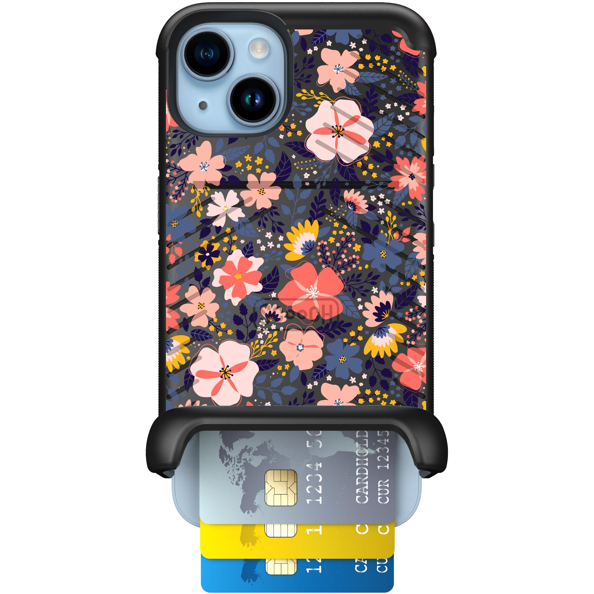 Scooch for iPhone 14 Case with Card Holder, Wingmate Wallet Case with Hidden Card Slot and RFID Protection for up to 4 Cards, 10