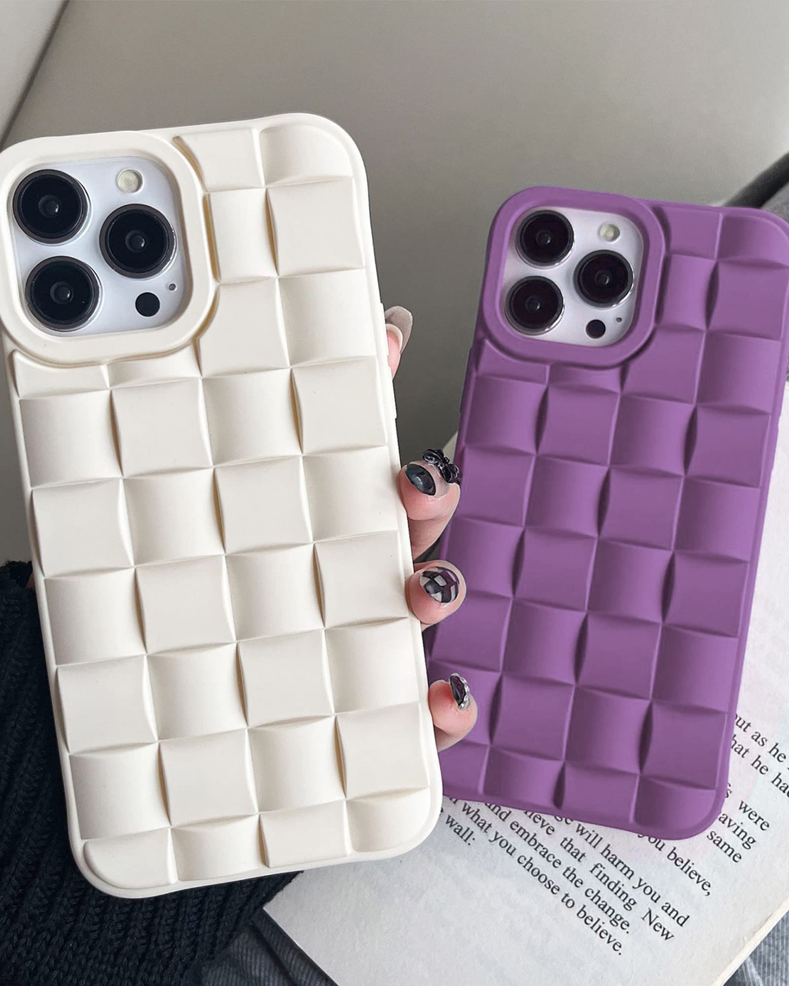 Ginkgonut Compatible With Iphone 14 Pro Max Case For Women/Girls, Cute 3D Laid Desgin Soft Silicone Shockproof Raised Bumper Cor