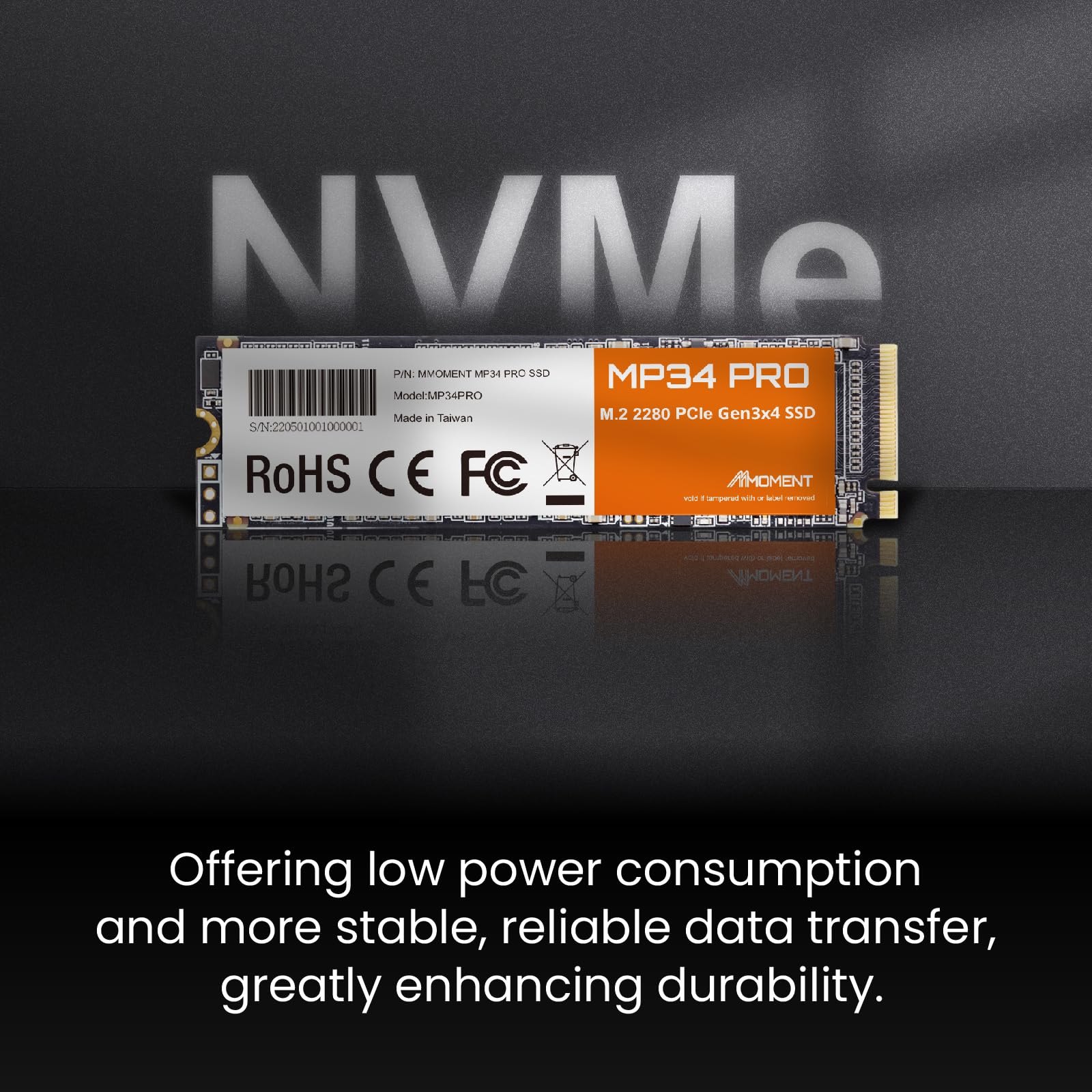 Mmoment Mp34 Pro 512Gb Pcie Gen3 Nvme M.2 2280 Internal Solid State Drive, Gen3.0X4, Read Speed Up To 3500Mb/S, For Laptop, Desk