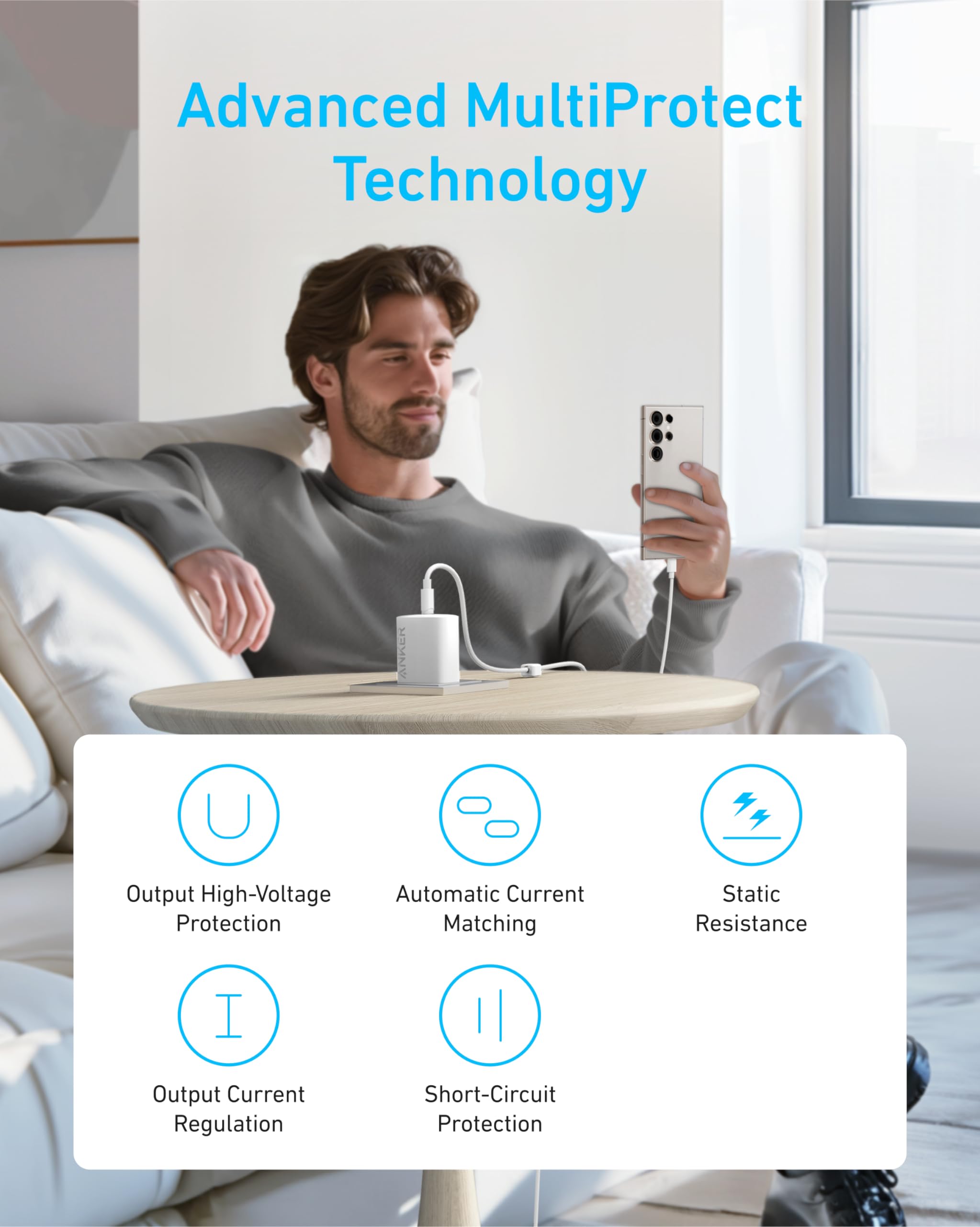 Anker 45W Usb C Charger Block, Pps Fast Charger With Usb C Cable For Iphone 16/15 And More Series, Ipad, Galaxy S24 Ultra (2 Pac