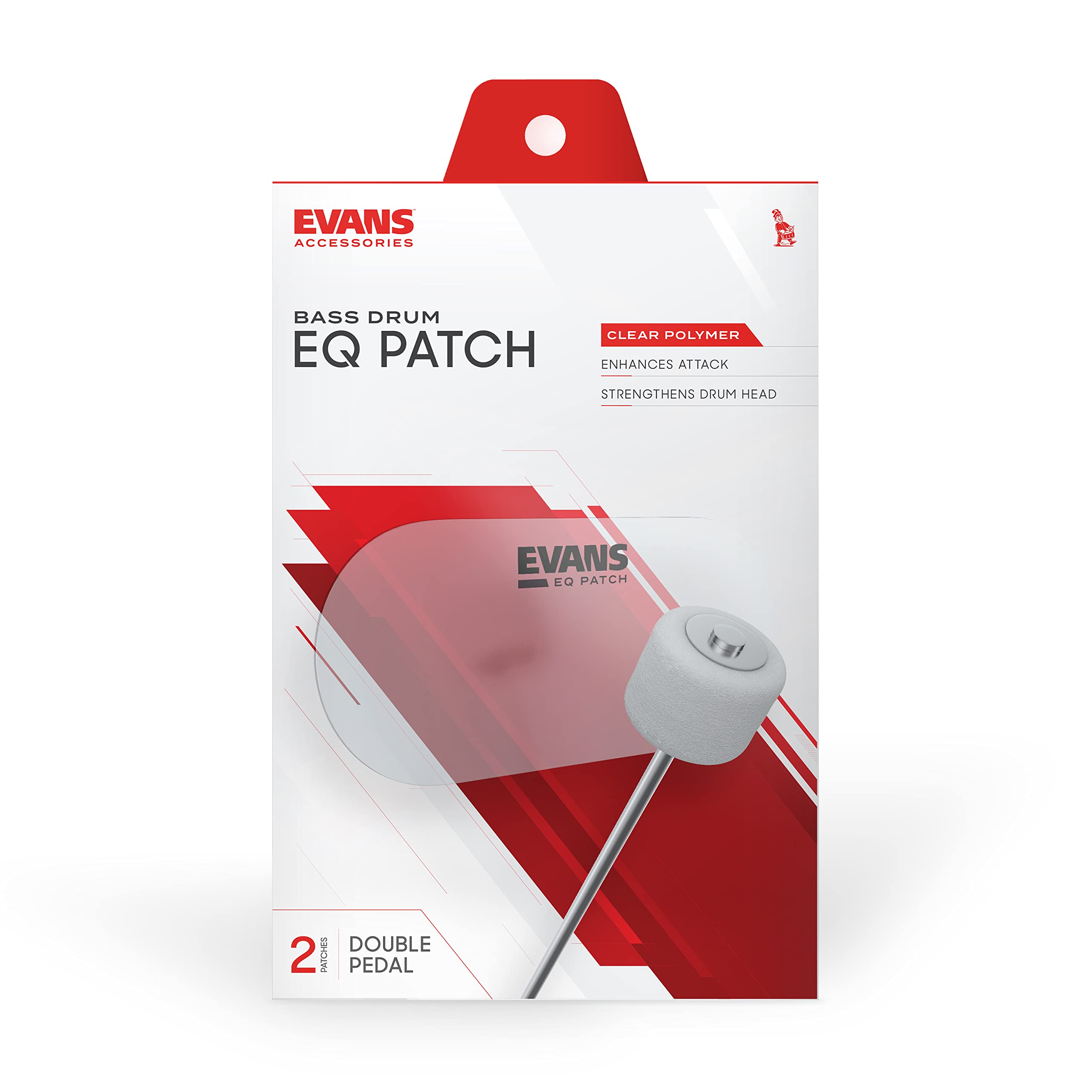 Evans Eq Double Pedal Patch, Clear Plastic