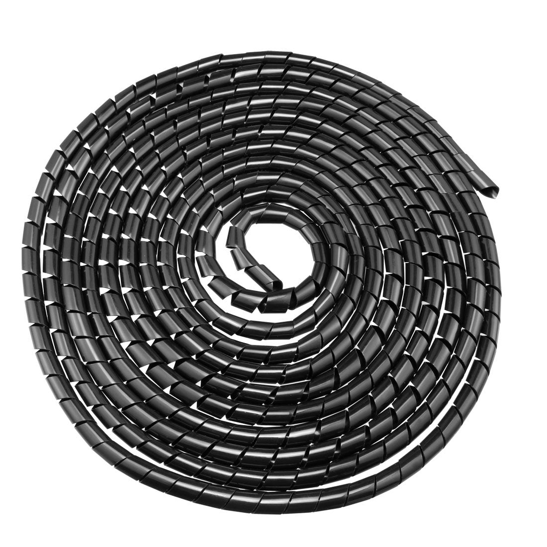 Uxcell Spiral Cable Wrap Wire Cord Wraps 1/2 Inch X 18Ft Black Pe Polyethylene Tubing For Computer Wire