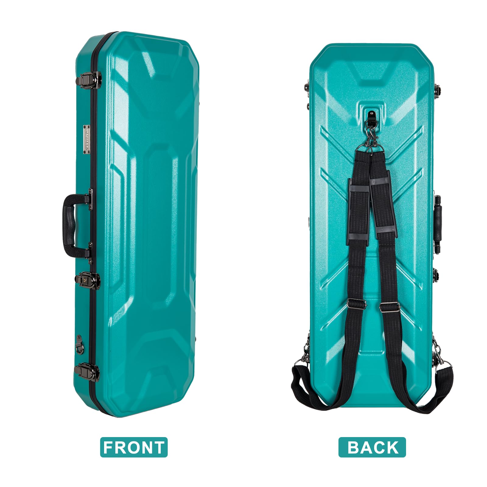 Crossrock 4/4 Size Violin Case | Abs Molded Hardshell With Interior Compartment, 2 Bow Holders, Security Lock, And Detachable St