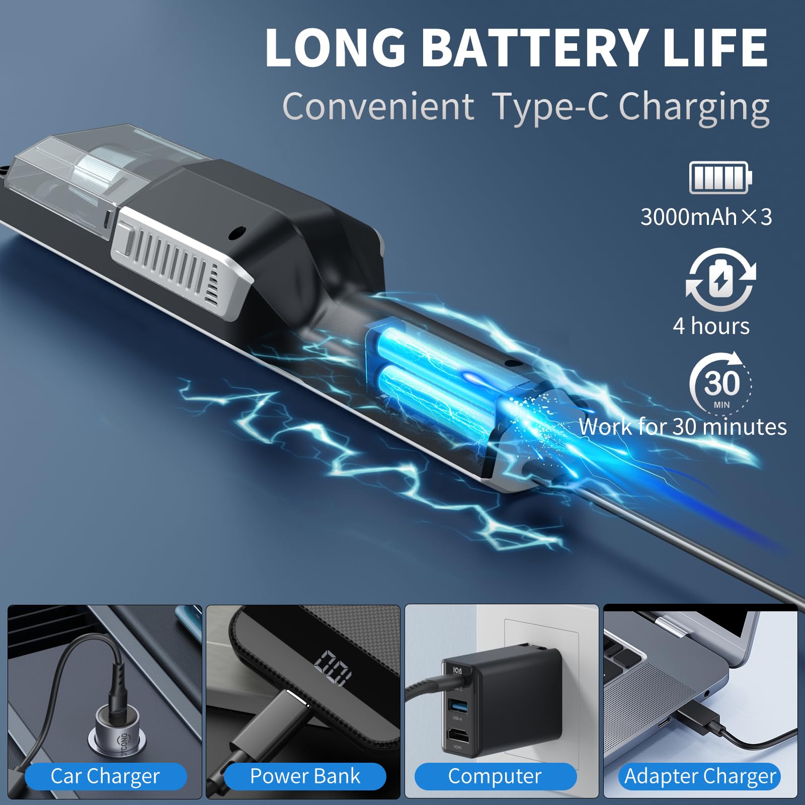 Bgvah Cordless Handheld Vacuum Cleaner   22000Pa,Dust Busters Cordless Rechargeable,Vacuum For Car,Car Vacuum Cleaner High Power