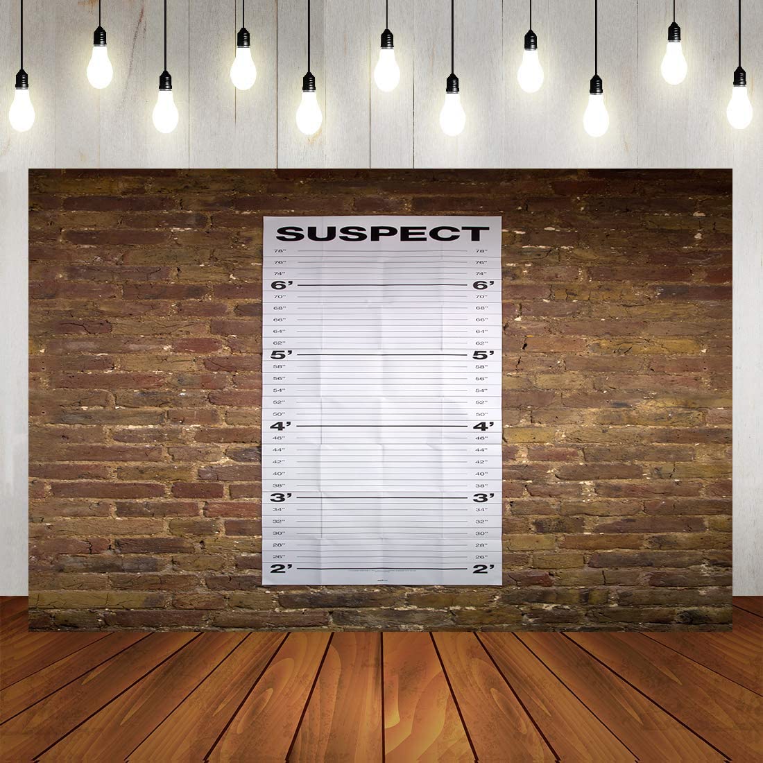 Phmojen Police Lineup Backdrop Height Chart Measurements Poster Backdrop For Photos Vinyl 9X6Ft Murder Mystery Dinner Party Phot