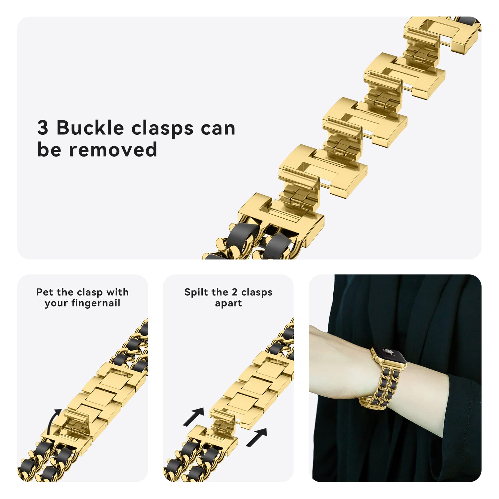 Compatible With Apple Watch Se Series 8 Series 9 7 6 5 4 3 2 1 Strap 45Mm 44Mm 42Mm 41Mm 40Mm 38Mm Ultra 49Mm Women'S Metal Link