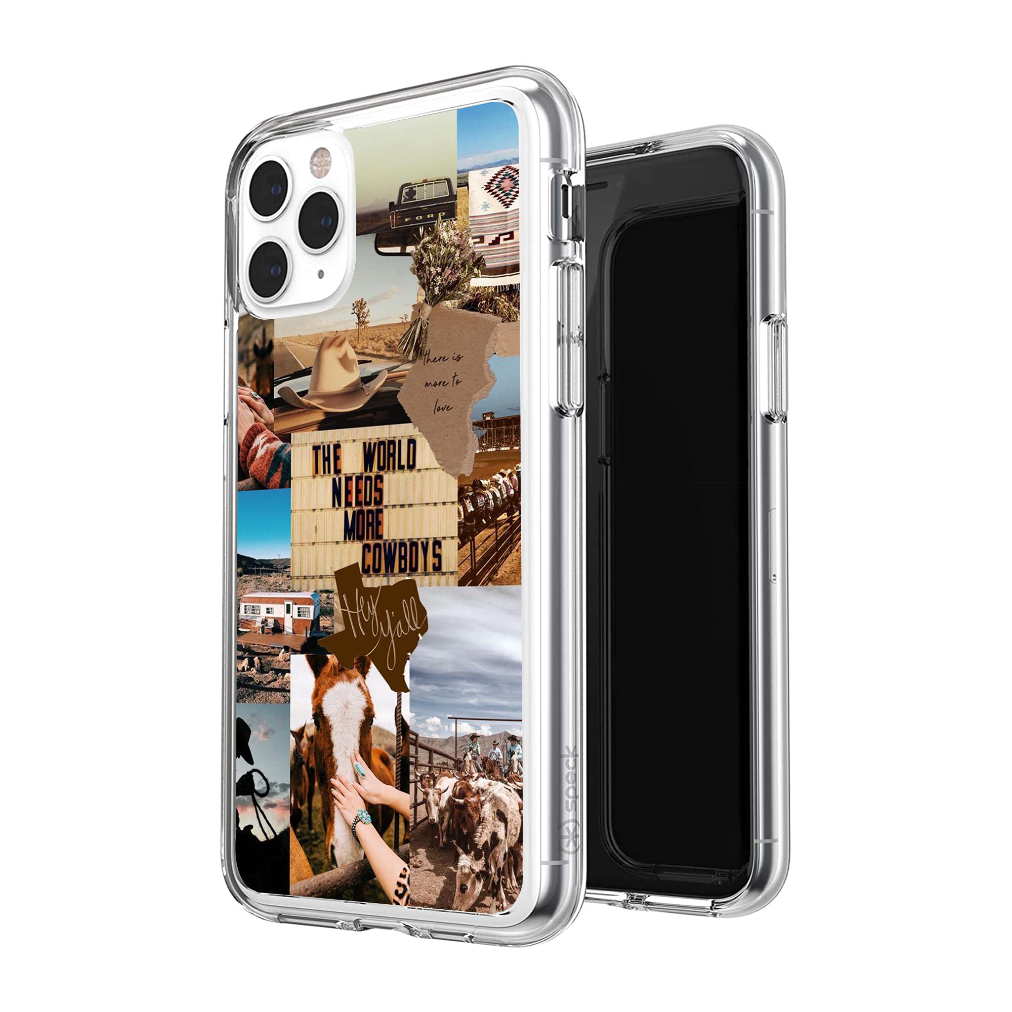 Huiyuekuai Compatible With Western Iphone 12/12 Pro Case, Retro Cowgirl Cowboy Country Chic Aesthetic Collage Iphone Case For Me
