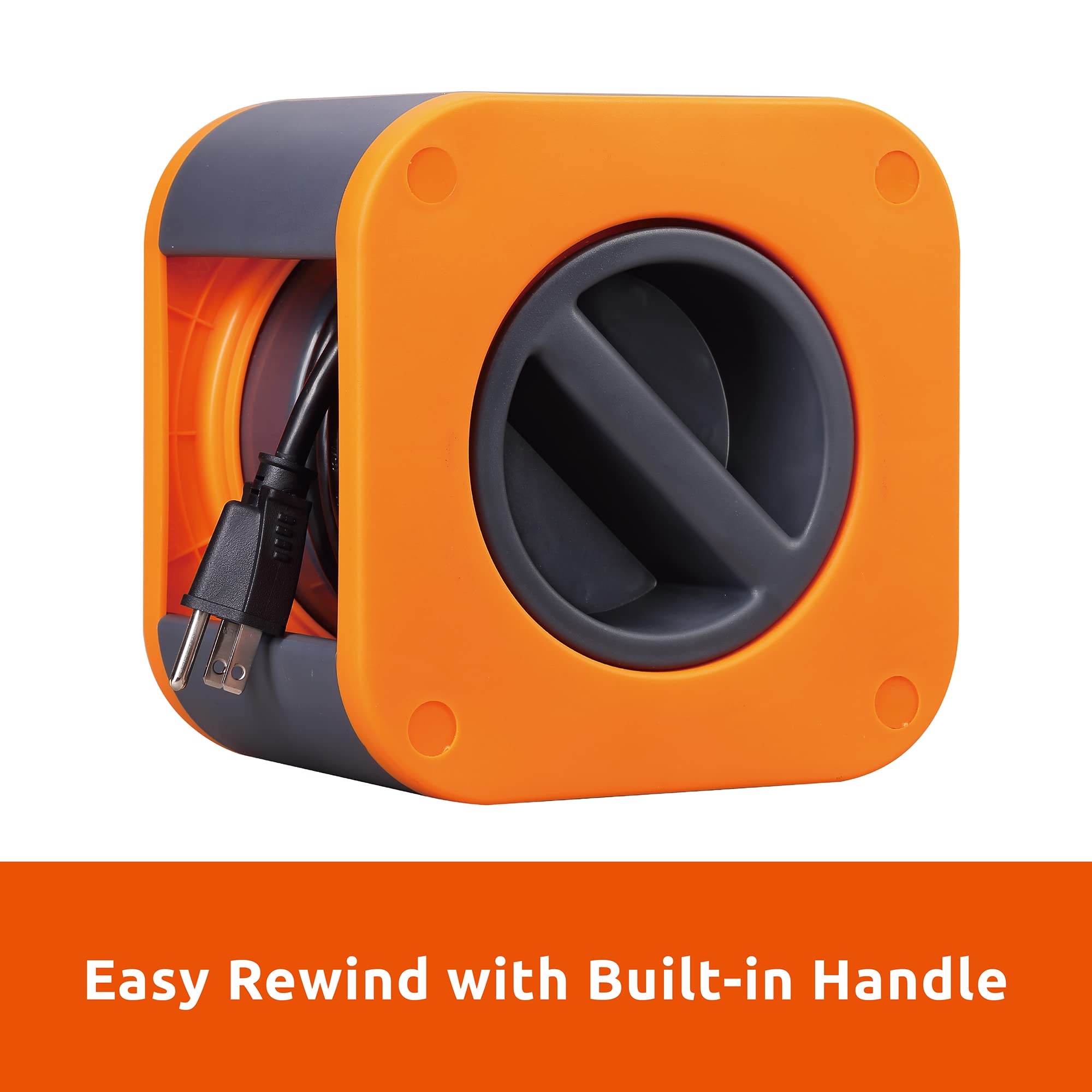 Link2Home Cord Reel 25 Ft. Extension Cord 4 Power Outlets   16 Awg Sjt Cable.