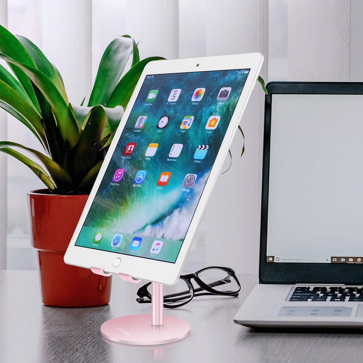 Aicase Tablet/Phone Stand, Universal Multi Angle & Height Adjustable Stand, Desktop Holder For Ipad Pro 10.5/9.7/12.9, Air Mini