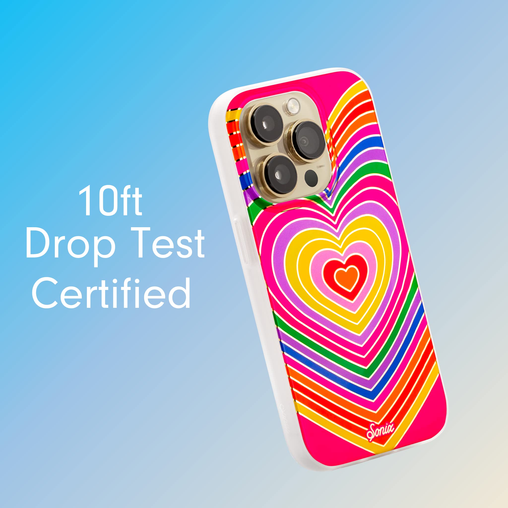 Sonix Case For Iphone 14 Pro | Compatible With Magsafe | 10Ft Drop Tested | Rainbow Hearts