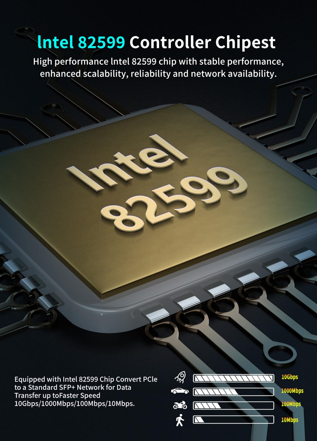 10Gb Sfp Pci E Network Card, Intel 82599(X520 Da1) Controller, 10Gbps Ethernet Adapter, 10Gbe Sfp+ Port, 10G Nic Card, Support W