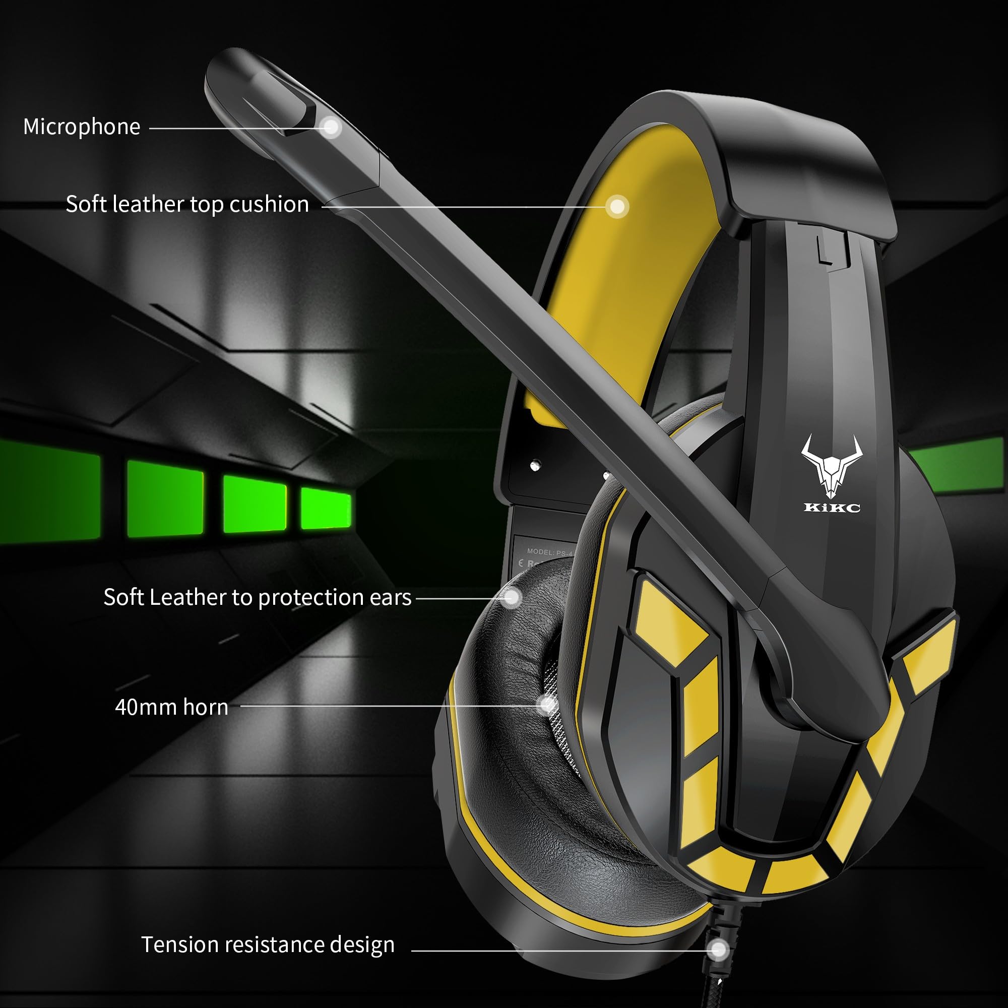 Kikc Ps4 Gaming Headset With Mic For Xbox One, Ps5, Pc, Mobile Phone And Notebook, Controllable Volume Gaming Headphones With So