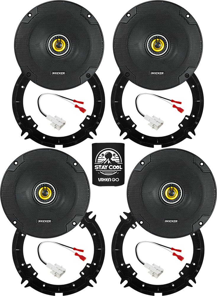 KICKER Front and Rear Door 6.75 Speakers Kit for Kia Sportage 2017-2022 Upgrade Kit - 2 Pairs of CS Series 6 3/4 Inch Coaxial Sp