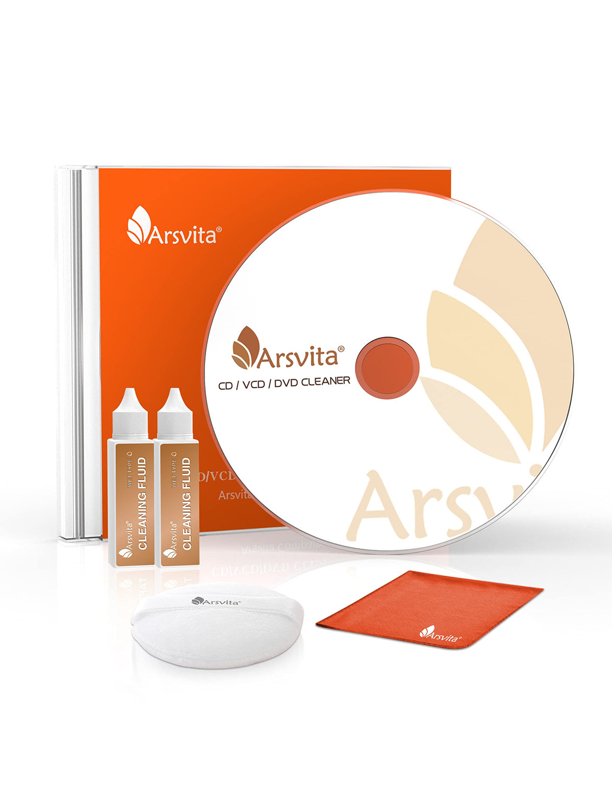 Arsvita Laser Lens Cleaner Disc Cleaning Set For Cd/Vcd/Dvd Player, Safe And Effective, Arcd 04