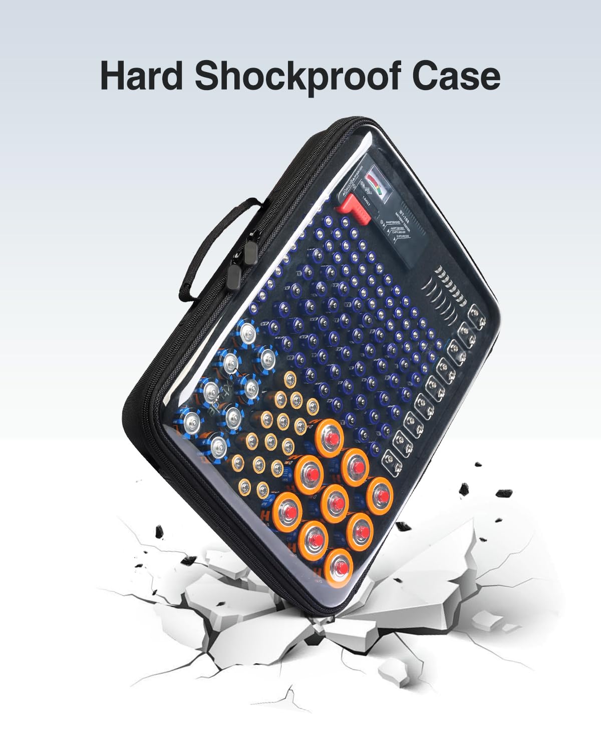 Luxtude Battery Organizer Storage Case,Clear Battery Storage Organizer With Tester, Batteries Cases Organizers, Batteries Caddy