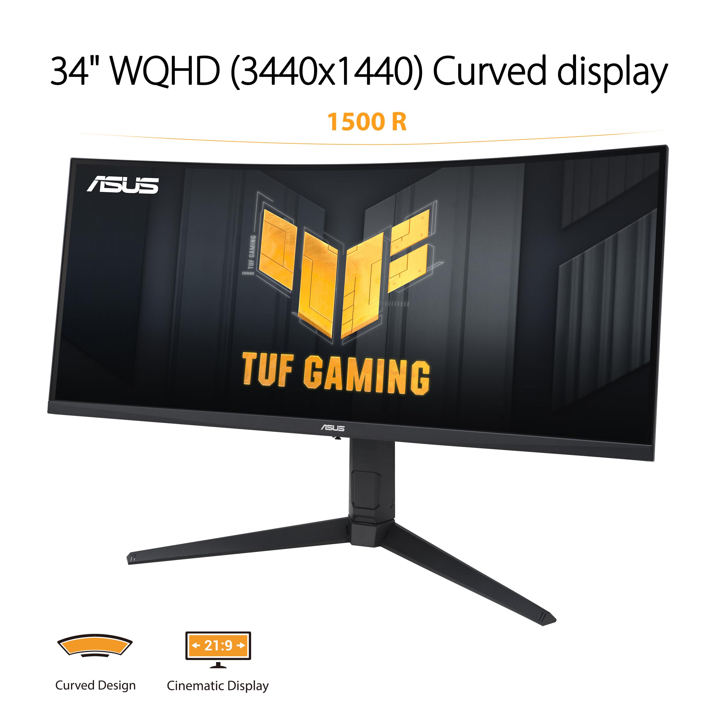Asus Tuf Gaming 34    1440P 1500R Curved Monitor (Vg34Vql3A)   Qhd (3440 X 1440), 180Hz, 1Ms, Extreme Low Motion Blur, Freesync
