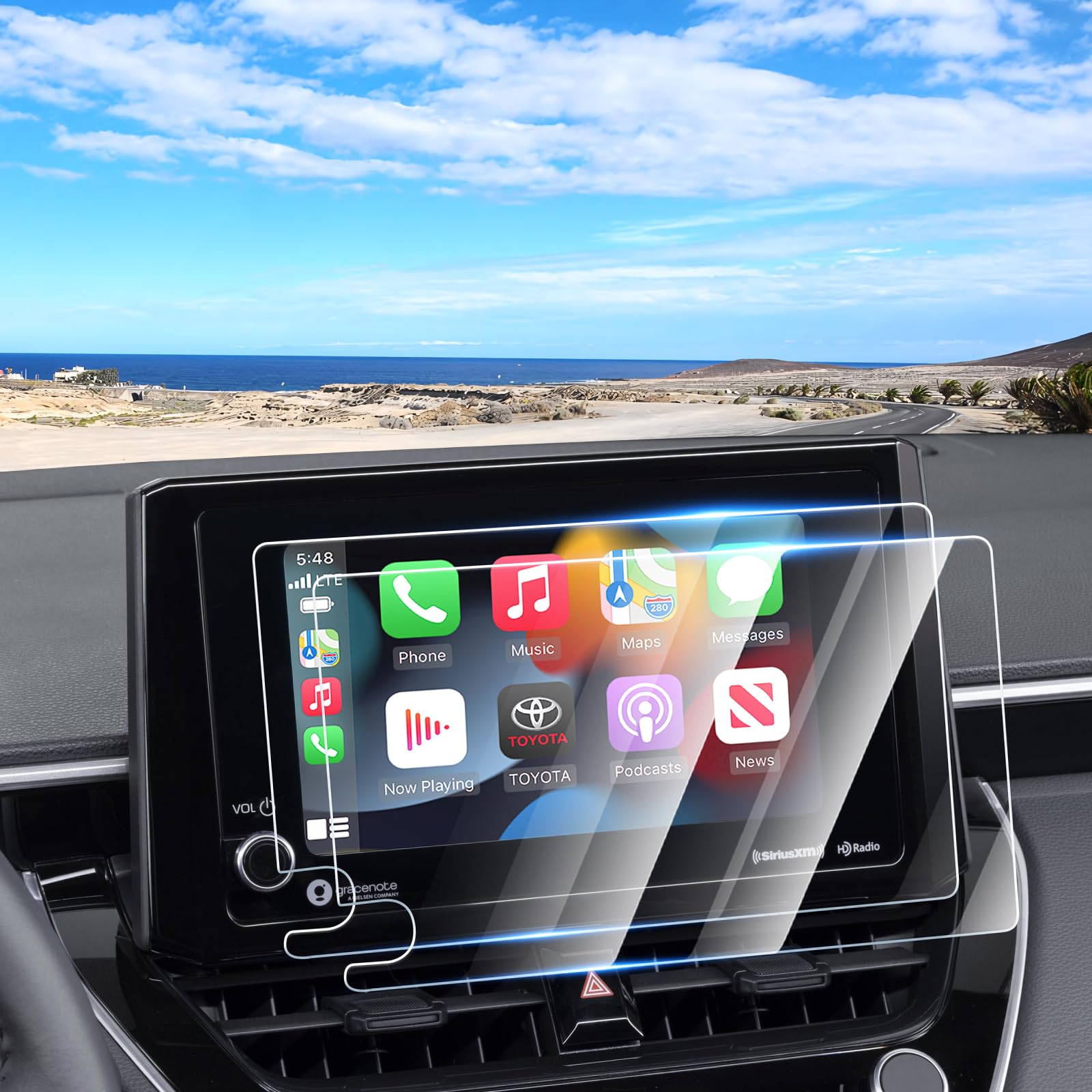 Canvcle 2Pcs Screen Protector For 2023 2024 2025 Toyota Corolla/Corolla Cross/Rav4 Le Xle, 8 Inch Touch Screen Protector Cover T