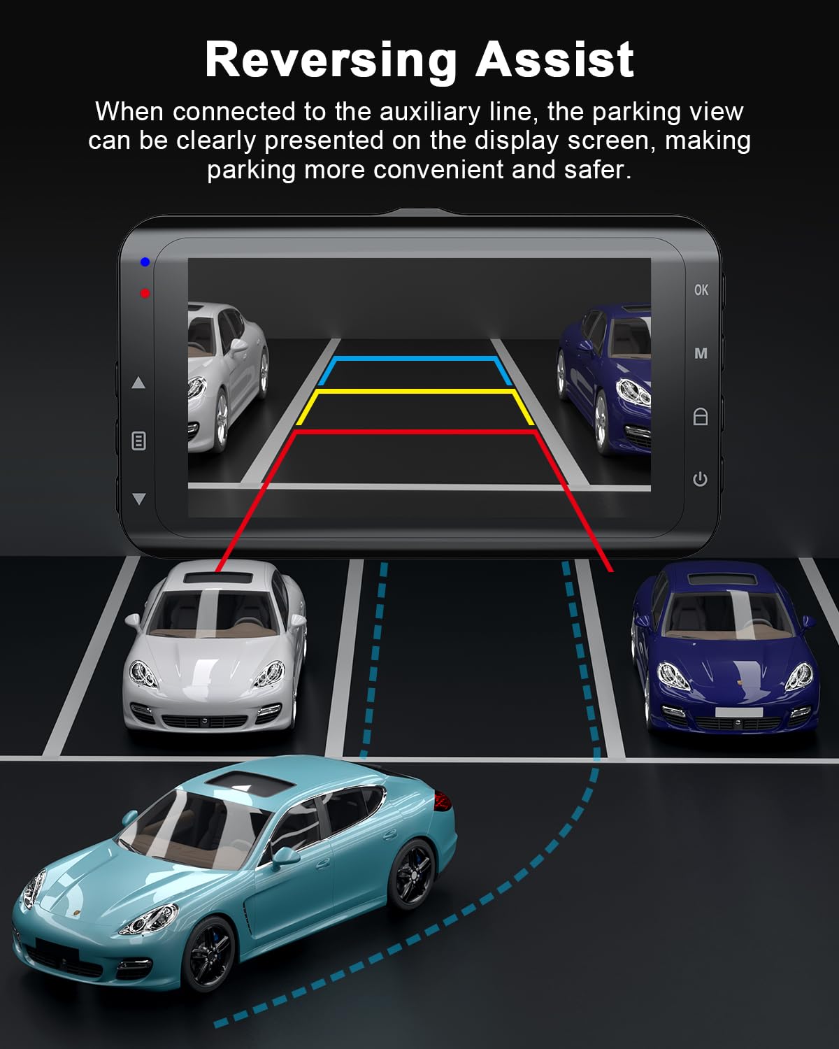 Dash Cam Front And Rear,4K Dual Dashcam With 64Gb Card,4K+1080P Wifi Dash Camera For Car,2 Channel Dashboard Camera,3'' Ips Scre