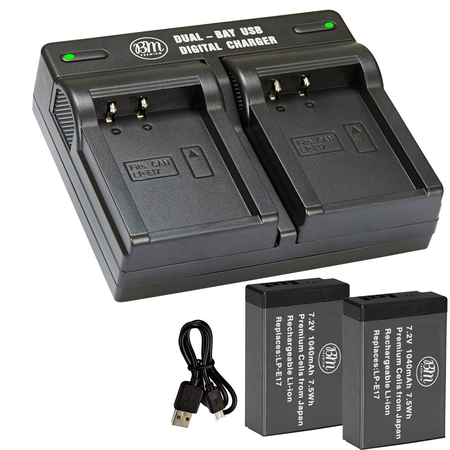 Bm 2 Pack Of Lp E17 Batteries And Dual Bay Battery Charger For Canon Rebel Eos R8, Eos R10, Eos R50, Eos R100, Eos Rp, Eos M6 Ma