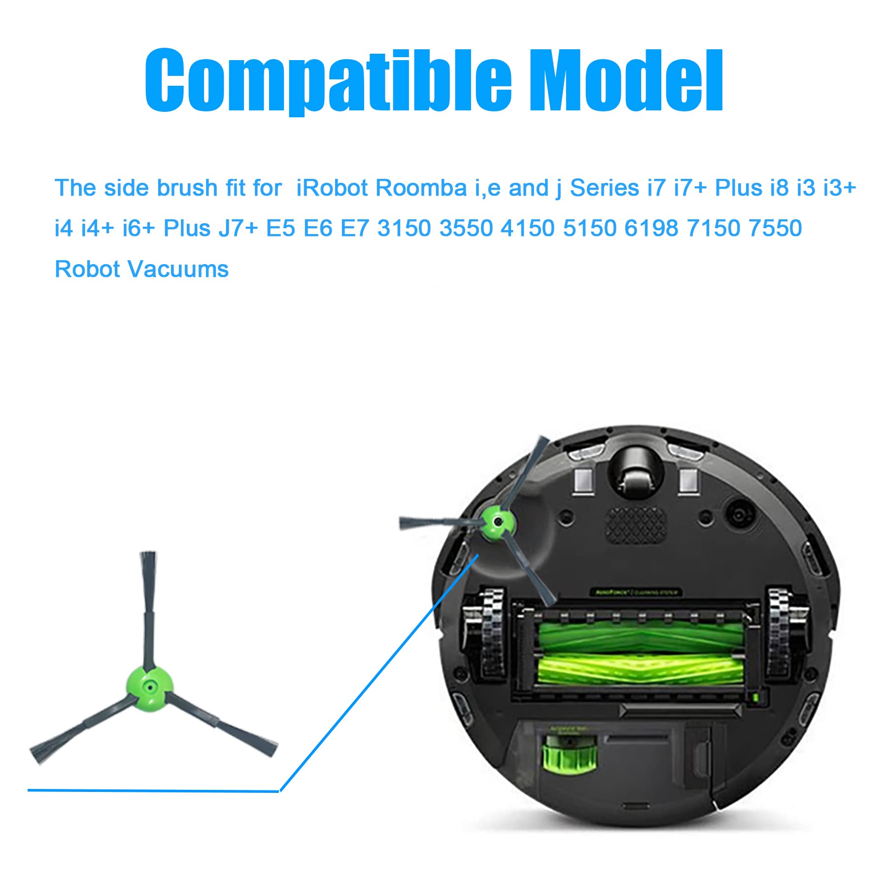 Vanclearidea Replacement Side Brushes Compatible With Irobot Roomba I,E And J Series I7 I7+ Plus I8 I3 I3+ I4 I4+ I6+ Plus J7+ E