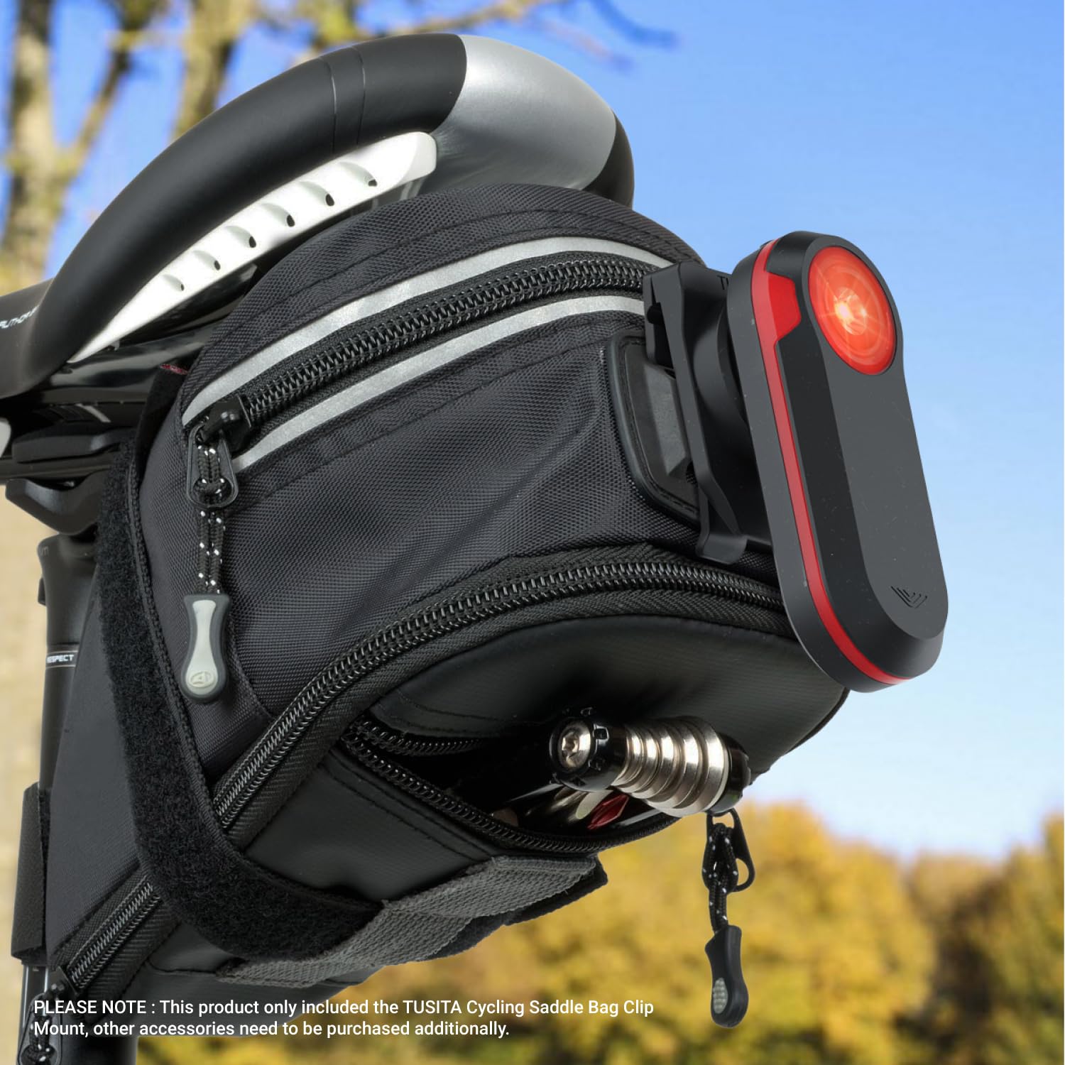 Tusita Cycling Saddle Bag Clip Mount (Small Slot) Compatible With Garmin Varia Rtl515, Rtl510, Rvr315